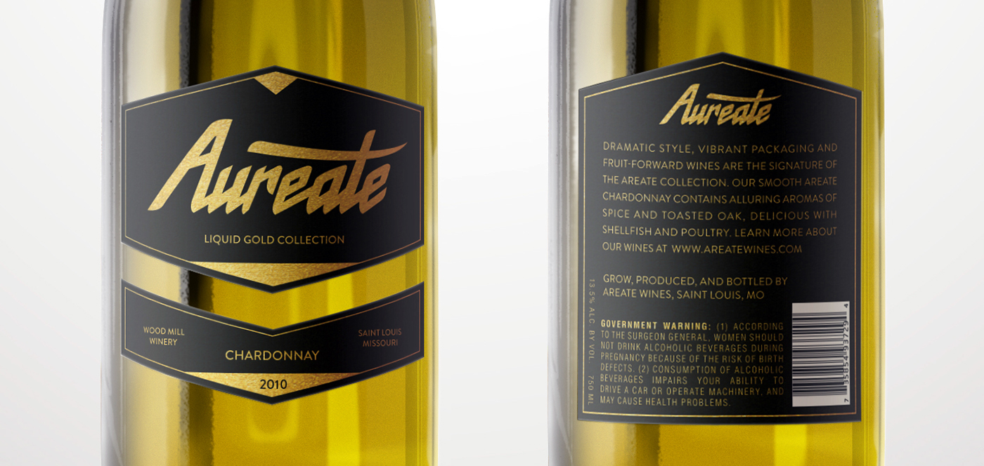 wine aureate logo umsl Chardonnay bottle design