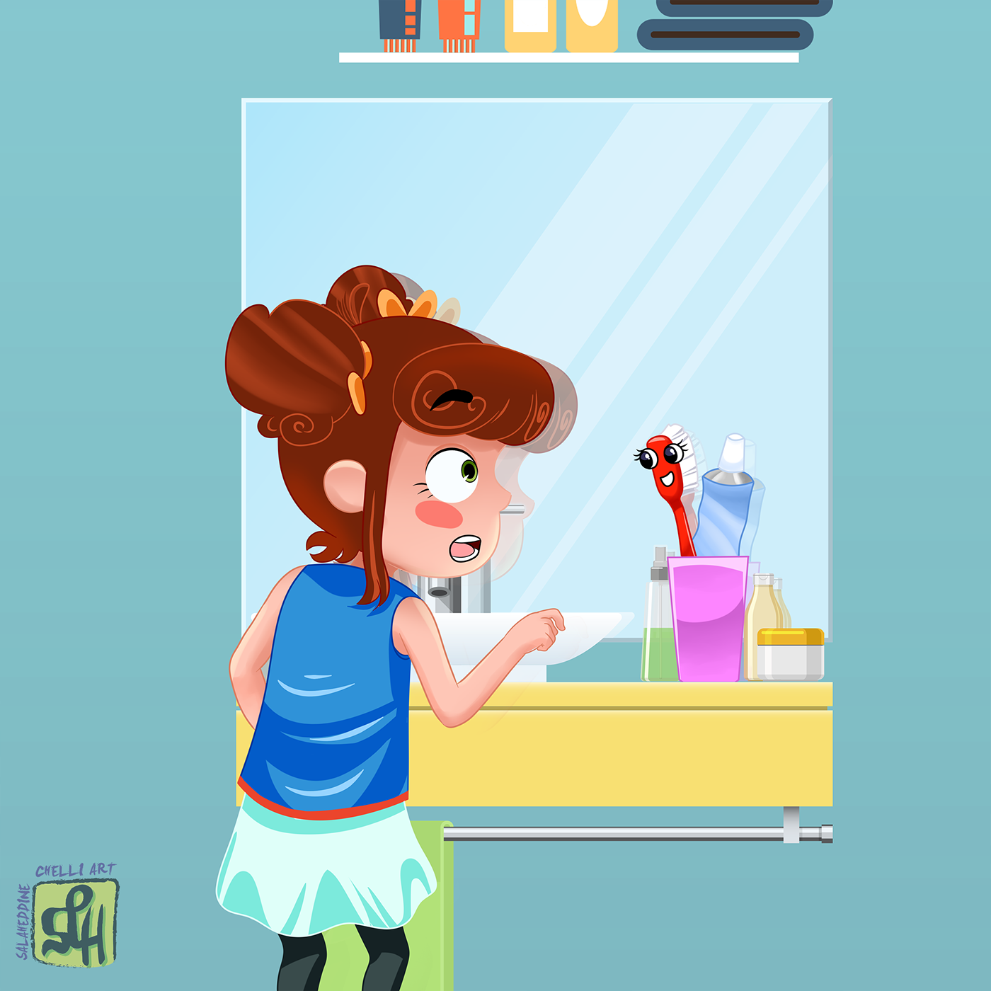 book Character design  children children's book Cleaning Teeth drawings Illustrator kids toothache toothbrush