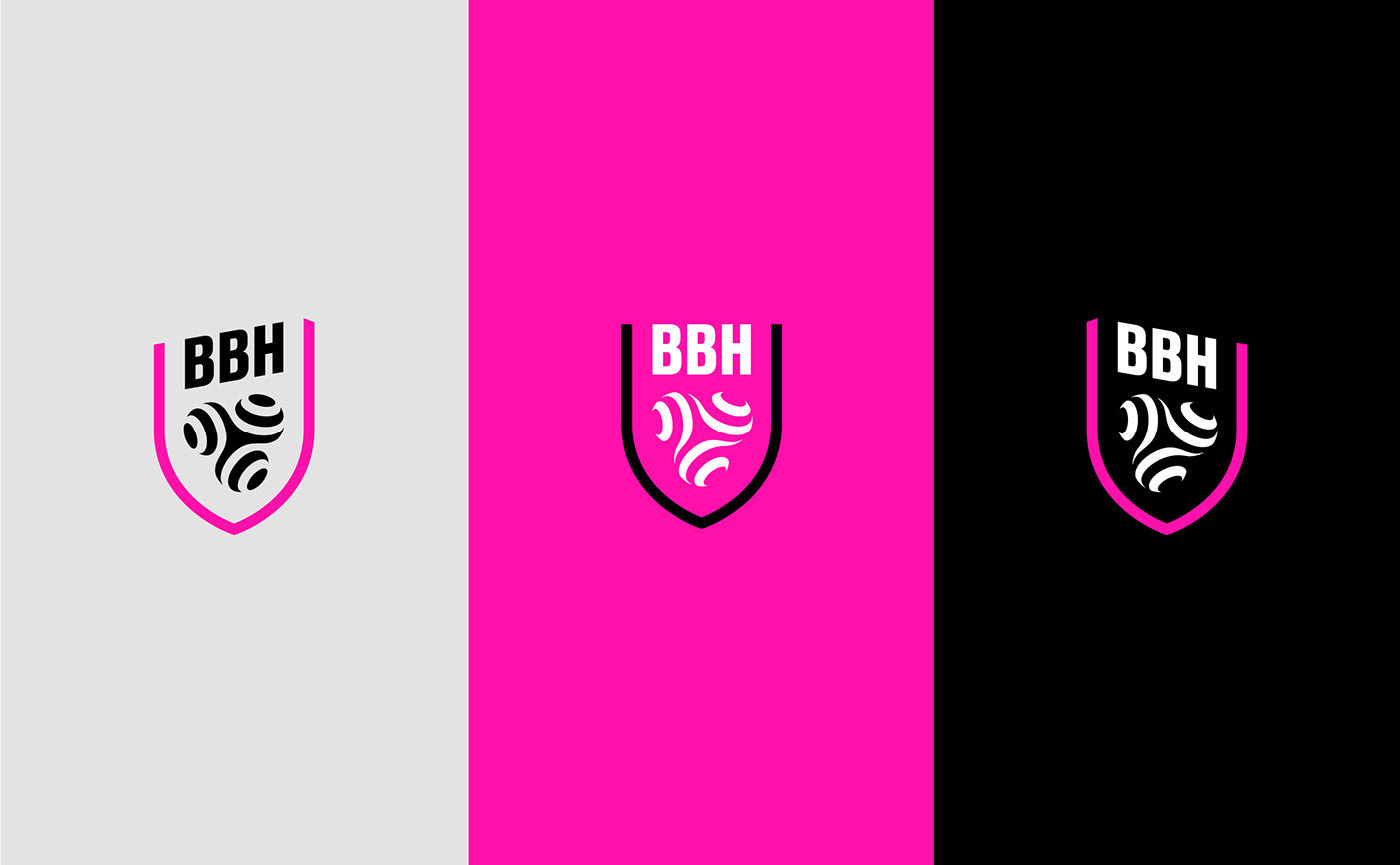 Brest club handball logo pink sport stripes