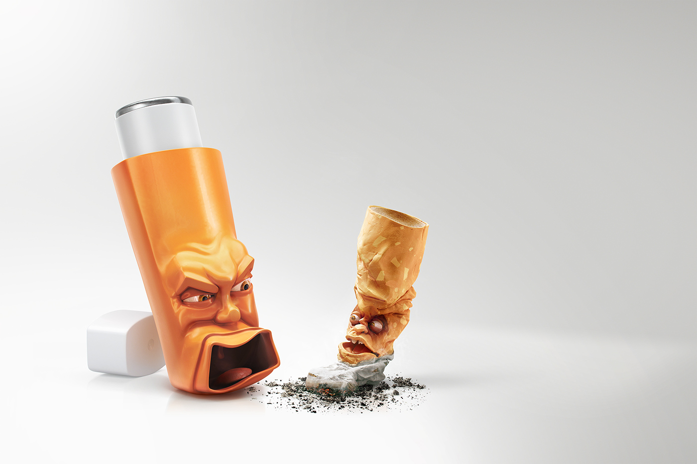 cigarette medicine asthma Pharma Pharmaceutical monsters faces stylised face funny print