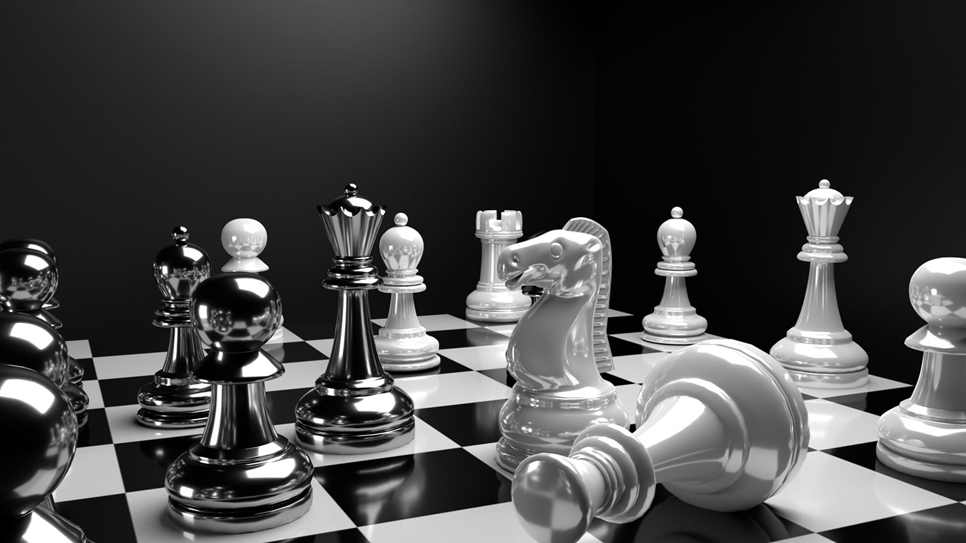 Board game light model black chess Maya modelling Render White 3D 3dmodel