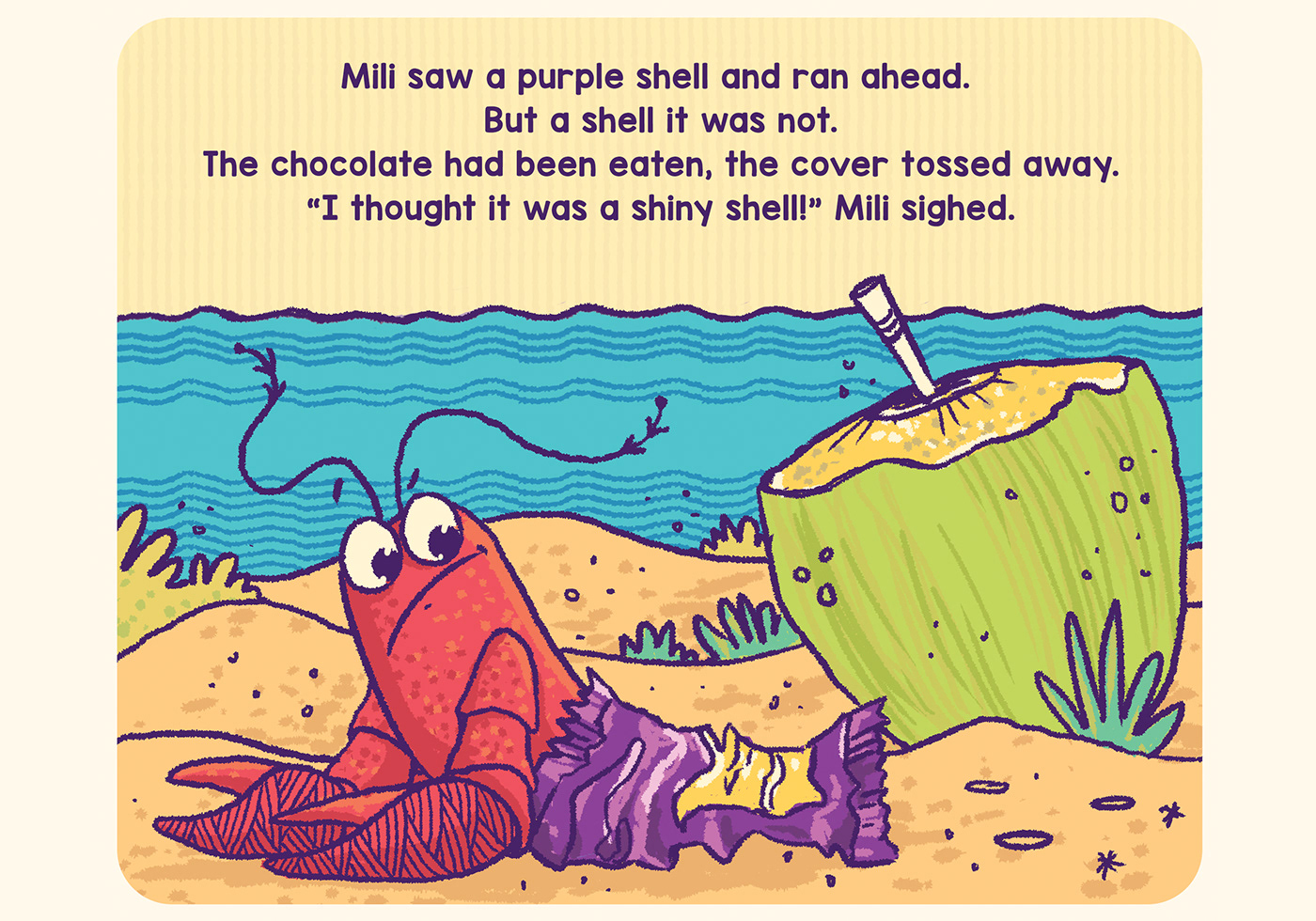 storybook crab cartoon children storybook Storybook art cartoon hermit crab Ecology Story Book SAVE PLANET