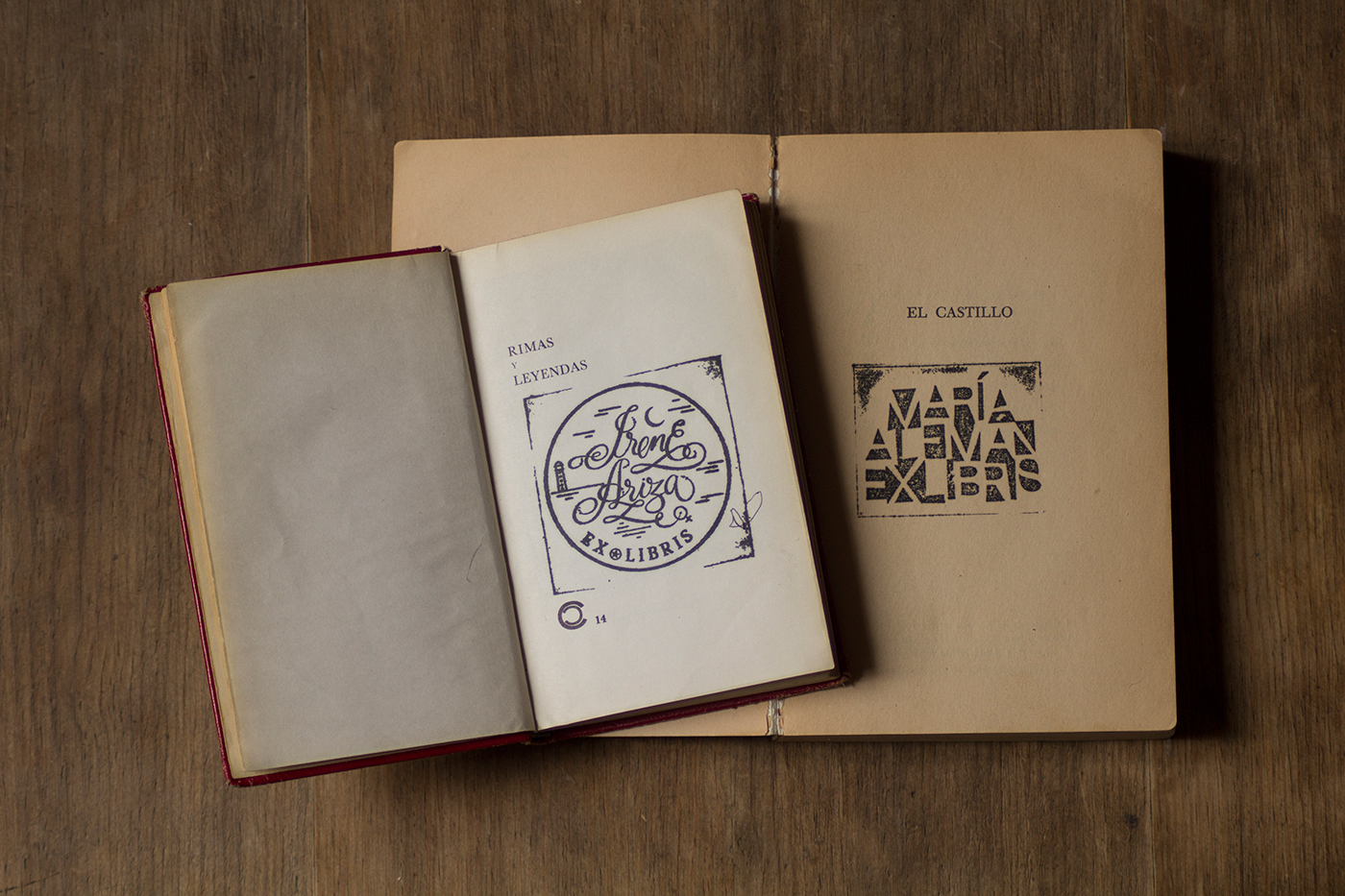 Ex Libris ex-libris exlibris sello stamp impress book libro tinta ink lettering letters letras rotulación tipografia