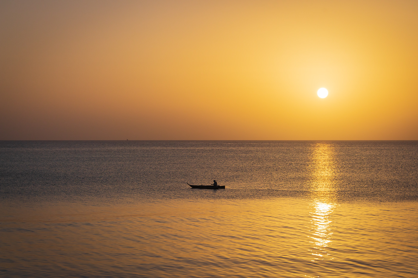 Landscape seascape Tanzania Fisherman boat sunset Evening horizon tranquility zanzibar
