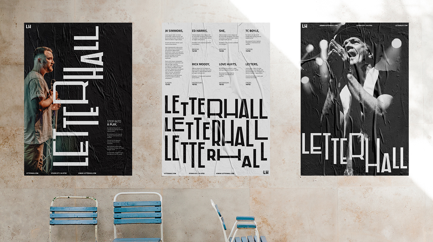 music brand branding  brand identity typography   Hall letter dinamic logo poster