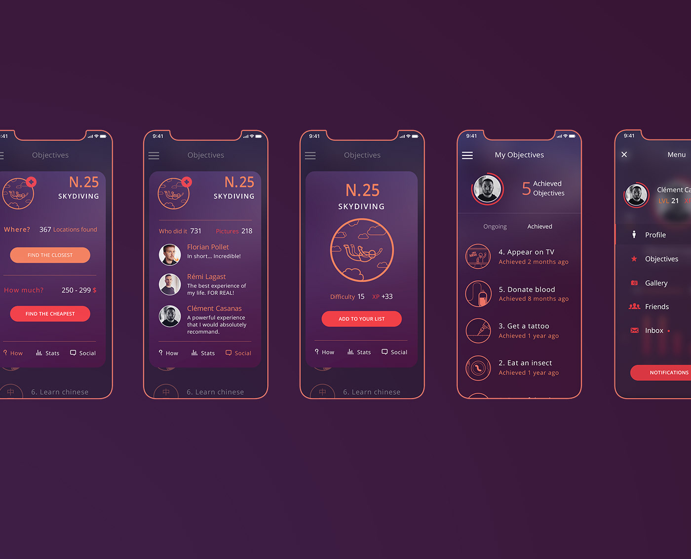 app do life Objectives move Achievements purple social interactive bucket-list to-do list motivation gif animated logo