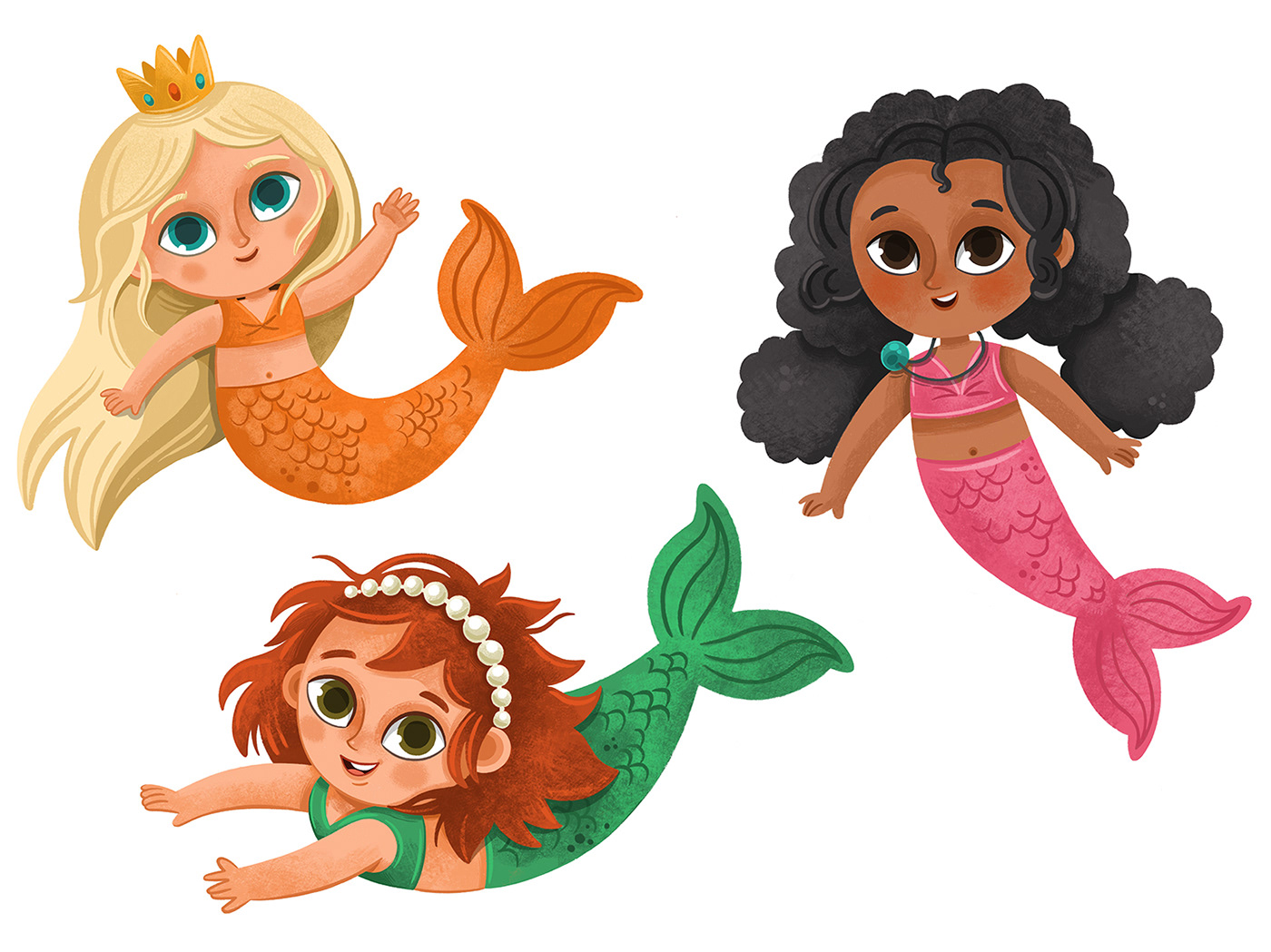 Little mermaids and their houses.
