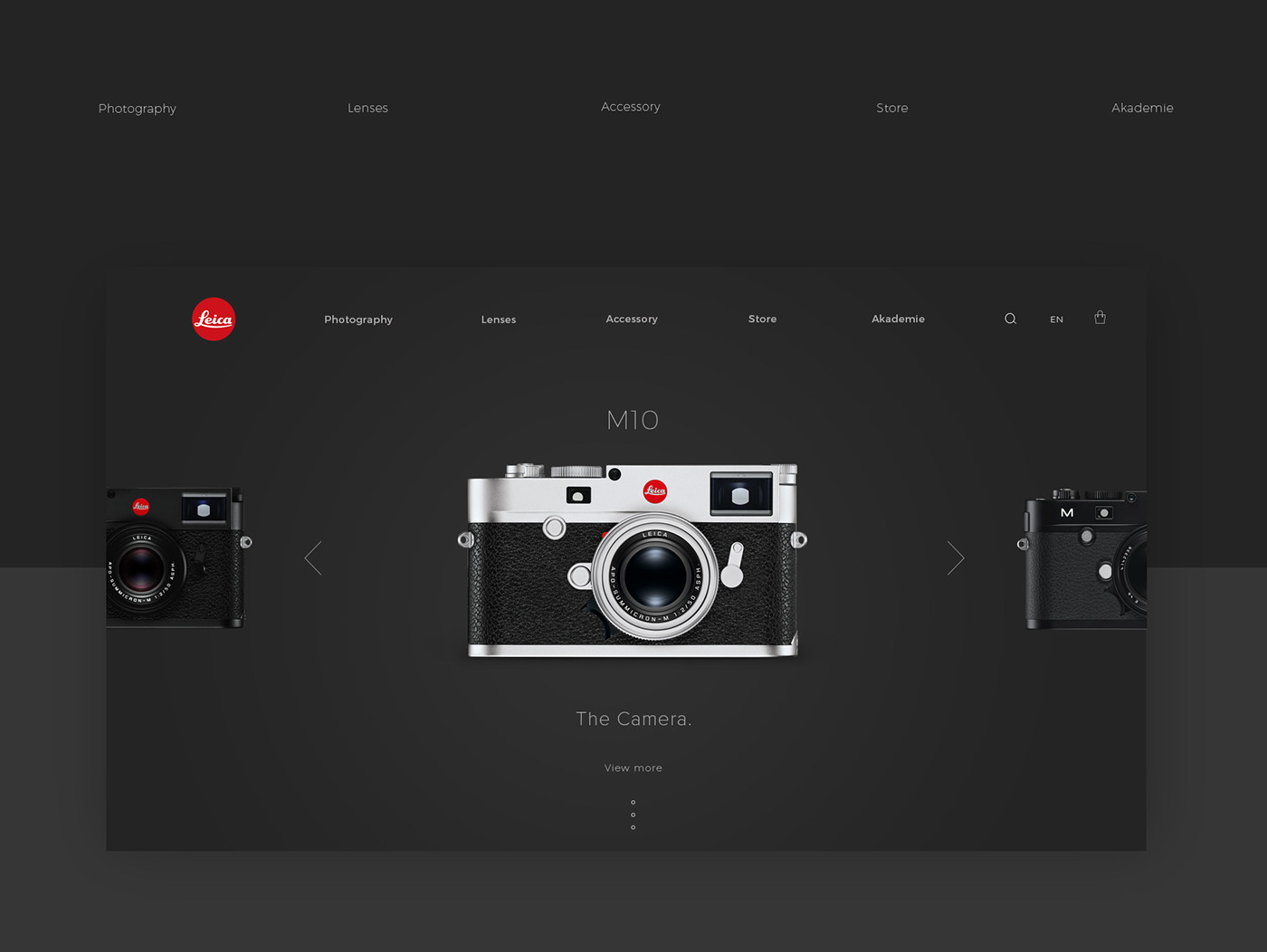 design uiux UI ux Web Leica camera black&red interaction