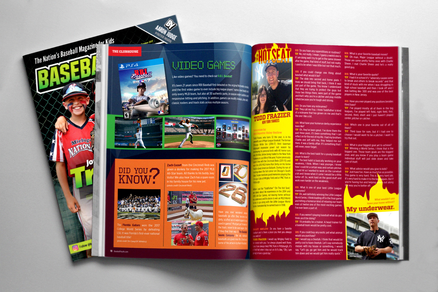 baseball youth magazine Layout design print