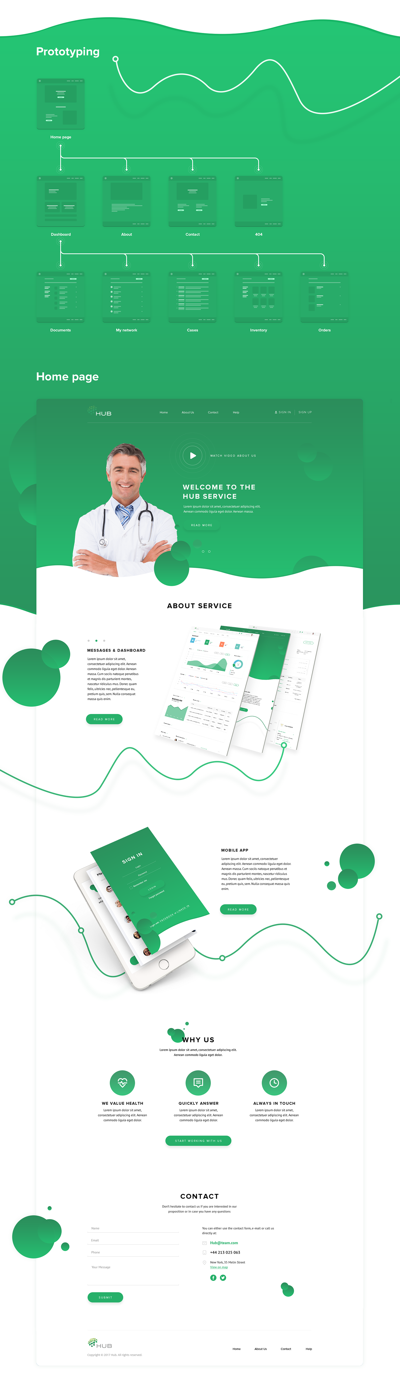 material sketch interaction Webdesign healthcare
