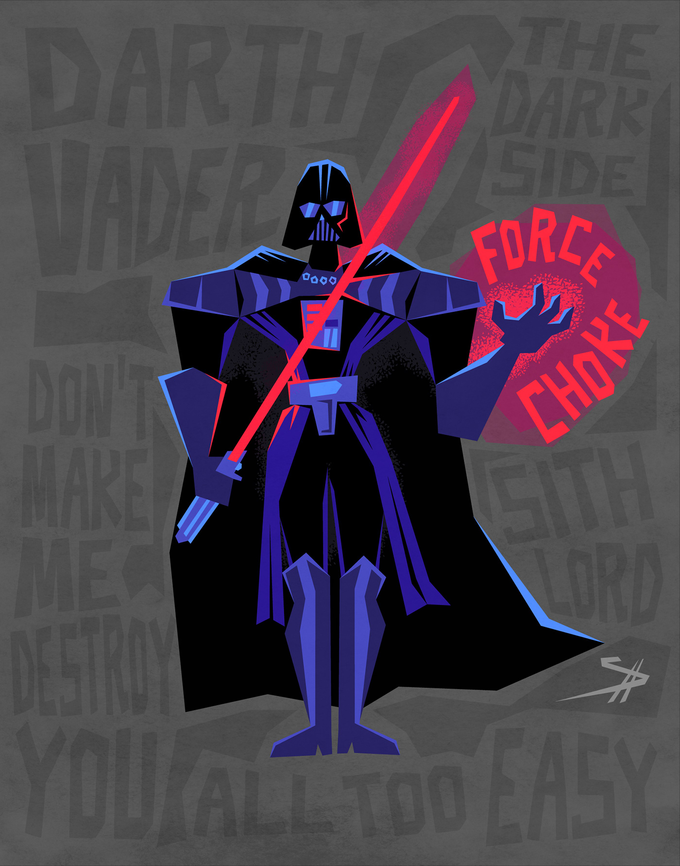 Illustrator ILLUSTRATION  vector Character design  star wars the force darth vader vader