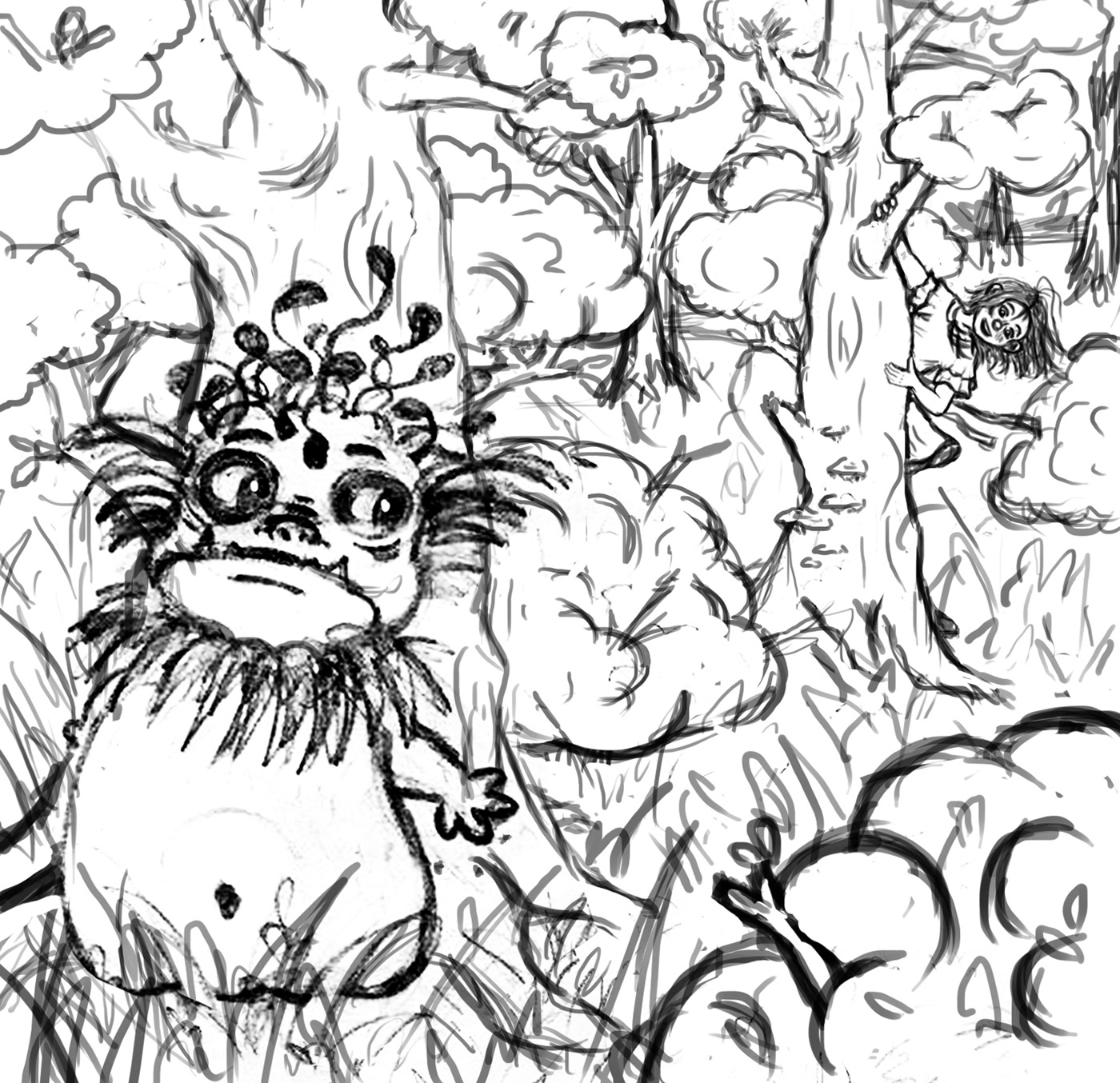 book card design fairy tale forest funny Illustrator kids magazine monster