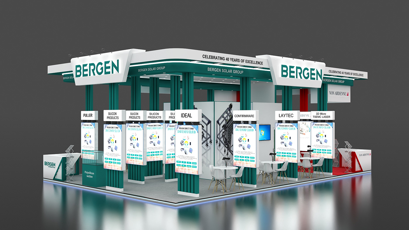 Exhibition Design  booth Stand booth design exhibition stand 3D 3ds max vray Render