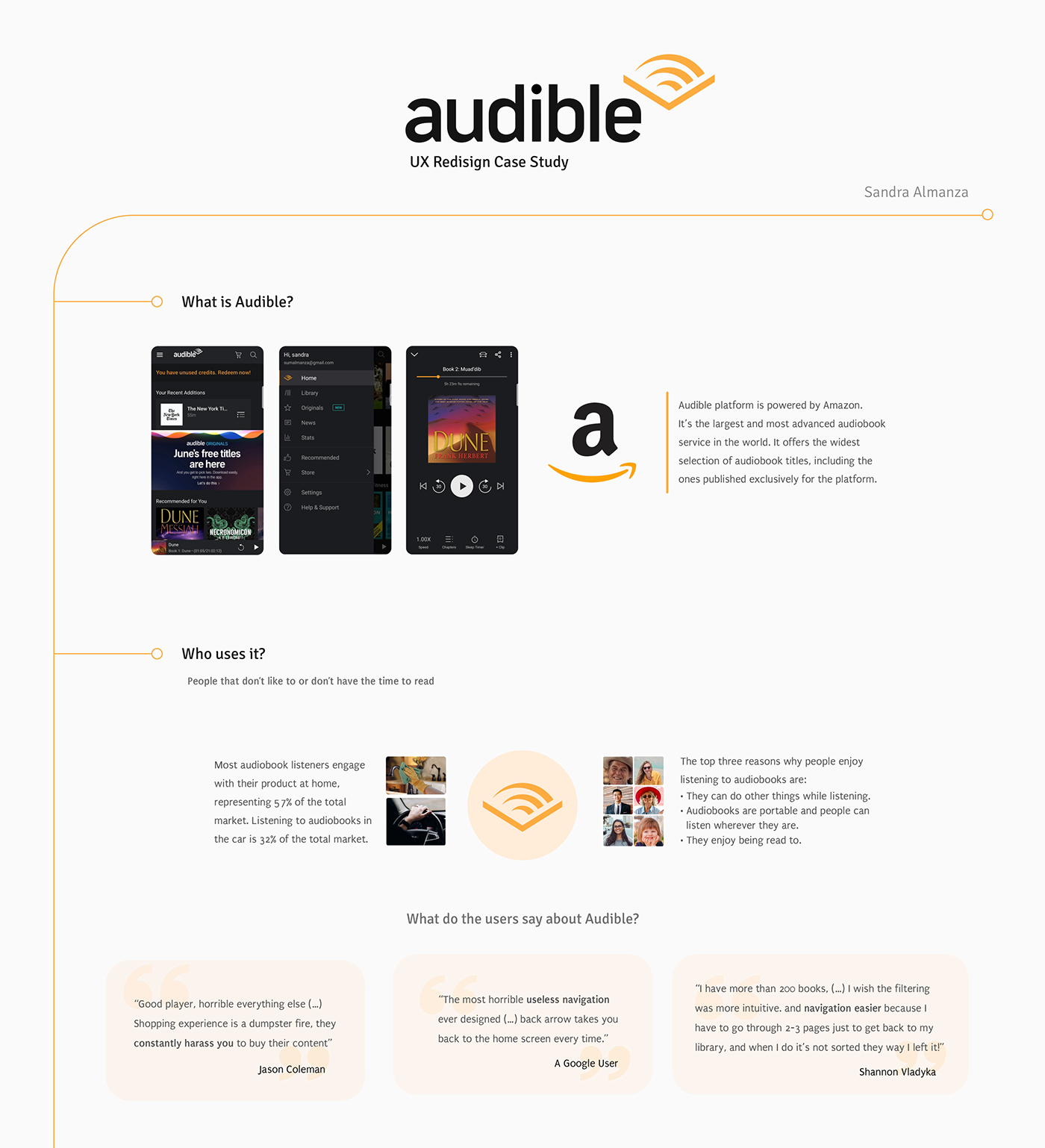 information architecture  ux redesign Amazon audible audiobooks user interface user experience app UI