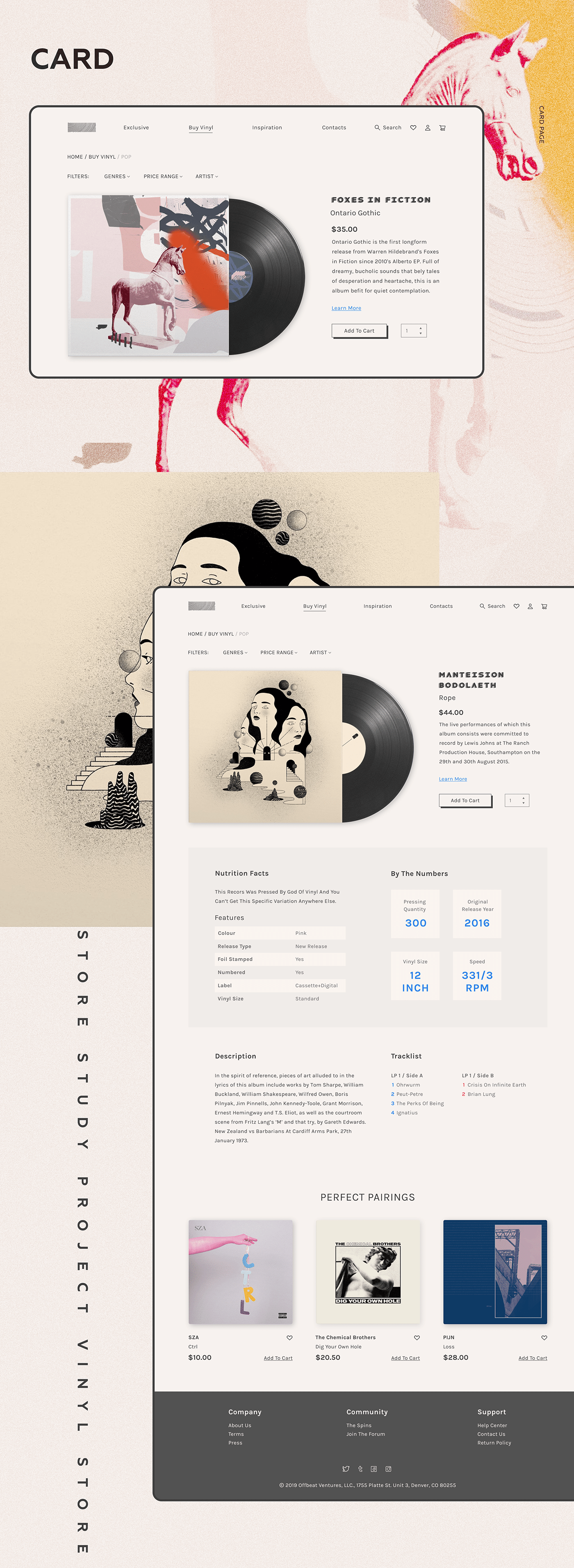 vinyl Ecommerce online store Online shop Webdesign vinyl records