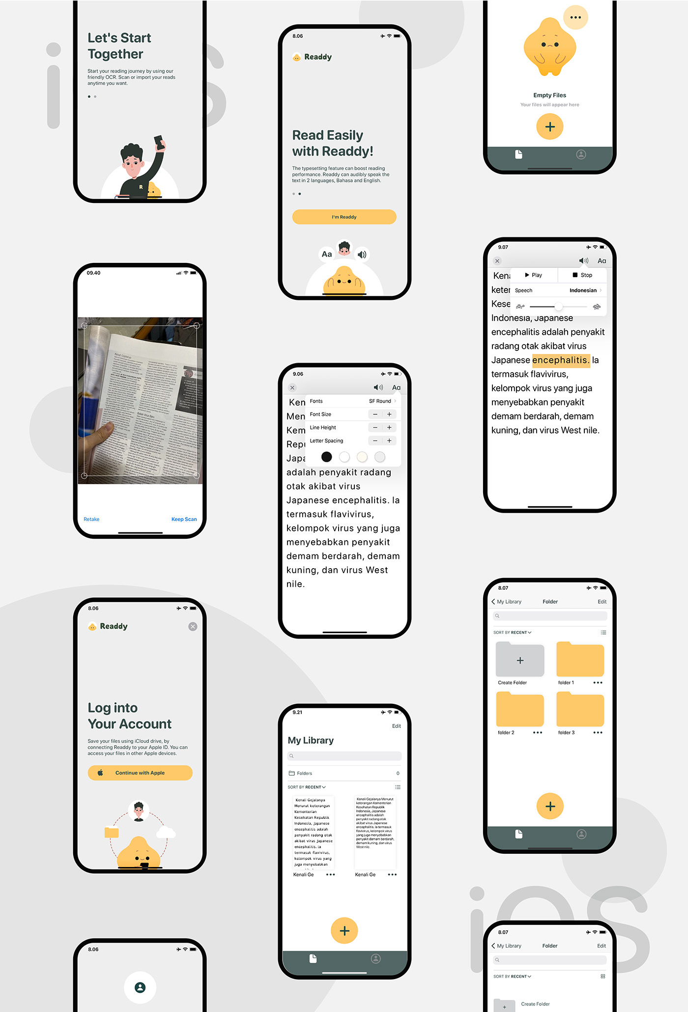 Accessibility app dyslexia ios Mobile app Productivity Reading UI/UX user experience user interface