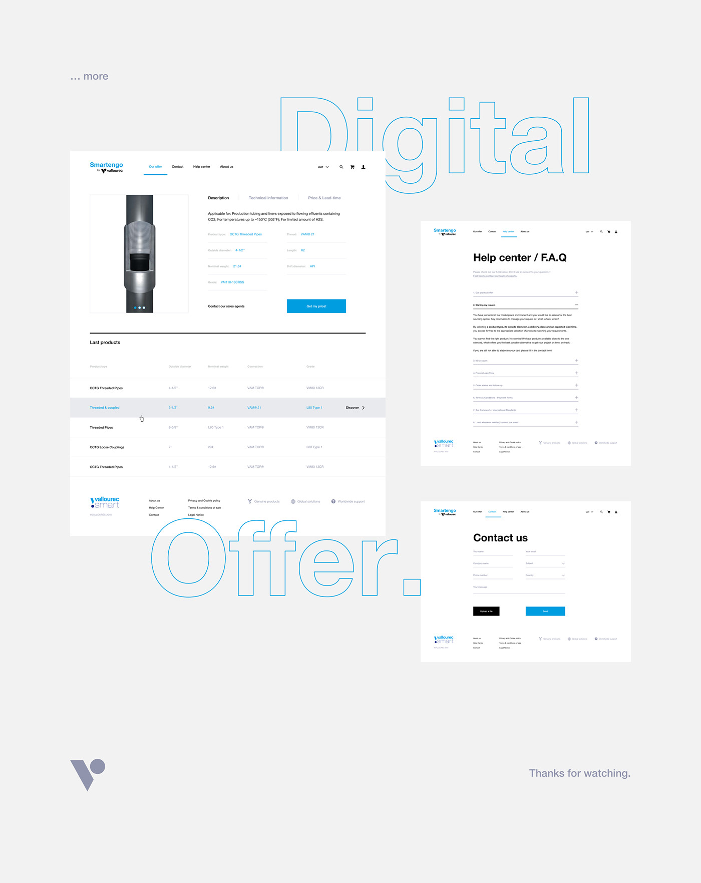 Vallourec smartengo tubular solutions Ecommerce art direction  Webdesign UI ux