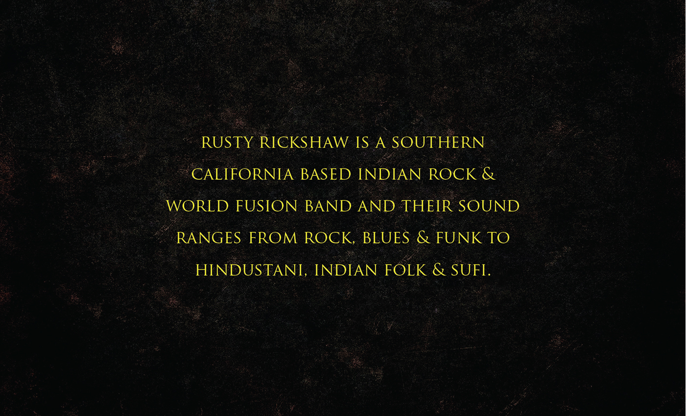 band indian rock folk sufi fusion typography   lettering rusty California