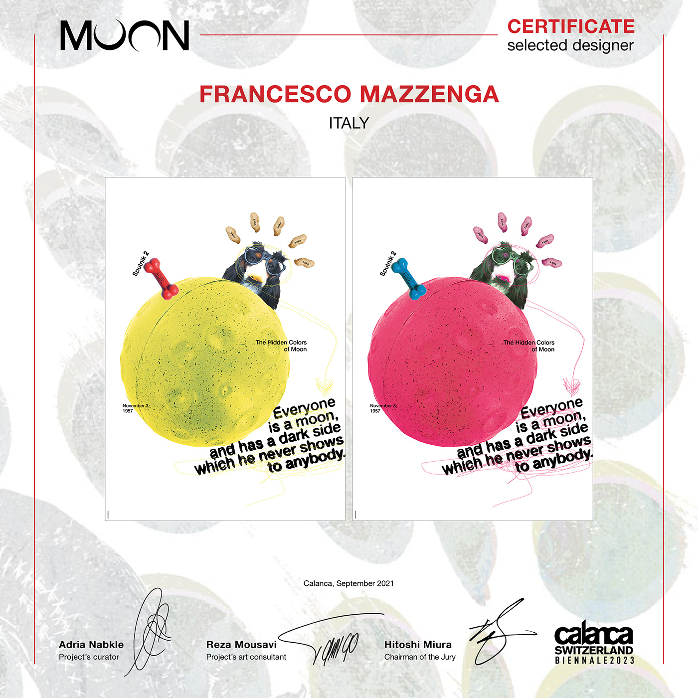 calanca Francesco Mazzenga HIDDEN COLORS moon poster posterdesign Svizzera