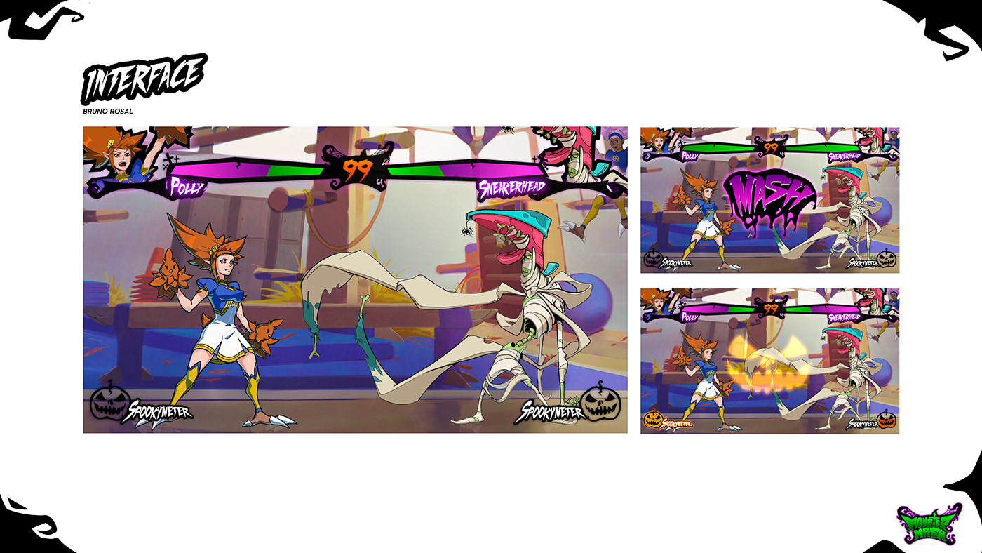 art Character concept design digital fight game Halloween Interface UI