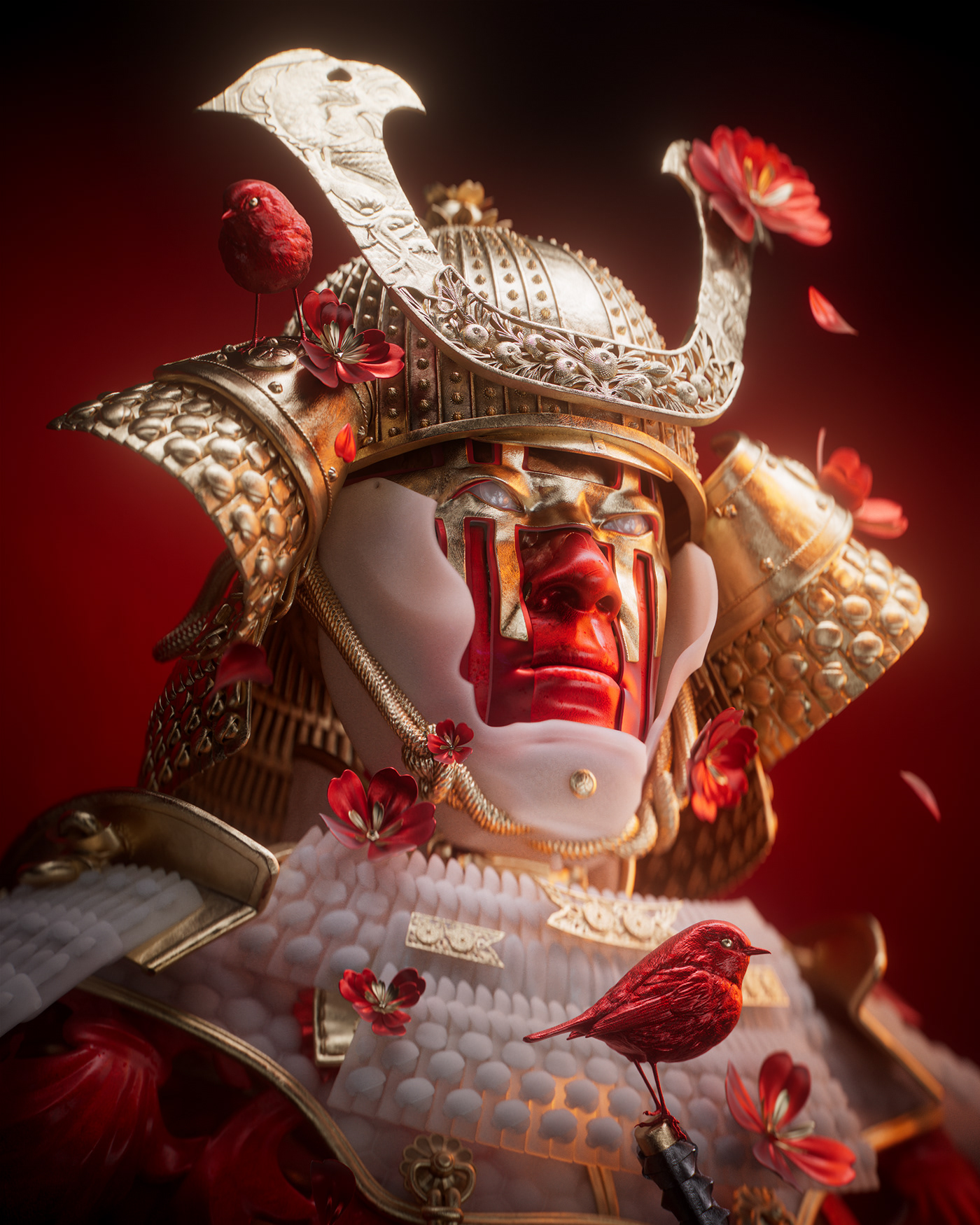 samurai katana Sword knight ninja ronin skull dragon bird koi