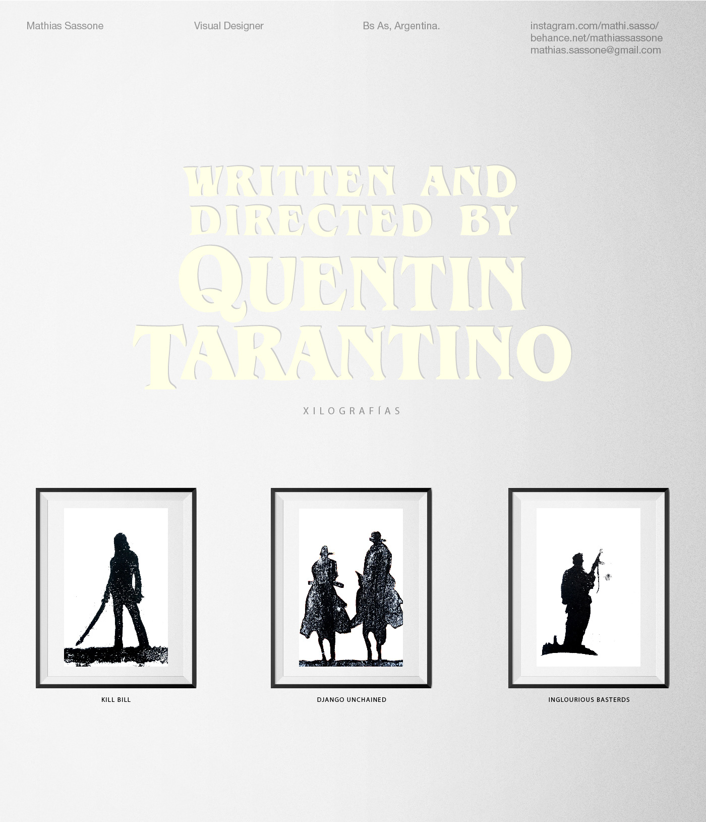 kill bill Tarantino Django Unchained inglourious basterds Film   Xilography xilografia afiche poster