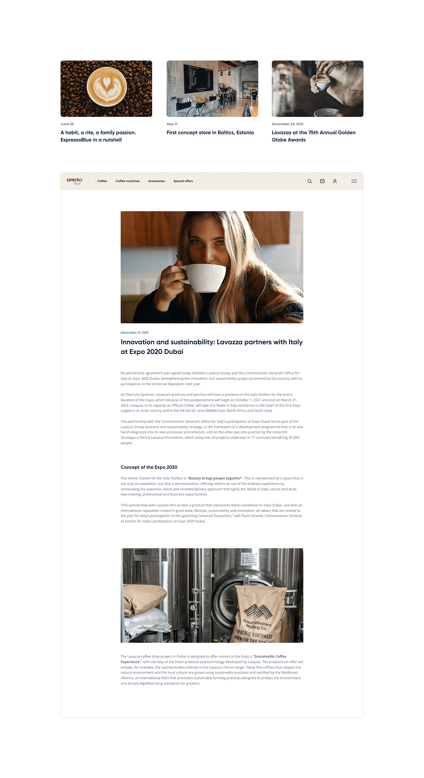 Coffee design Ecommerce Figma Interface shop store UI ux Web Design 