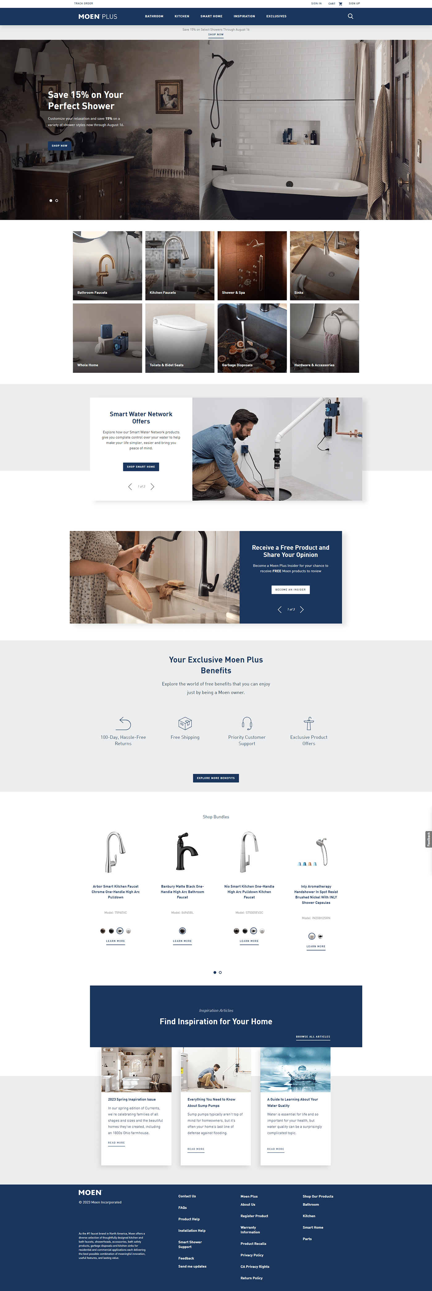 Moen Plus Homepage Redesign