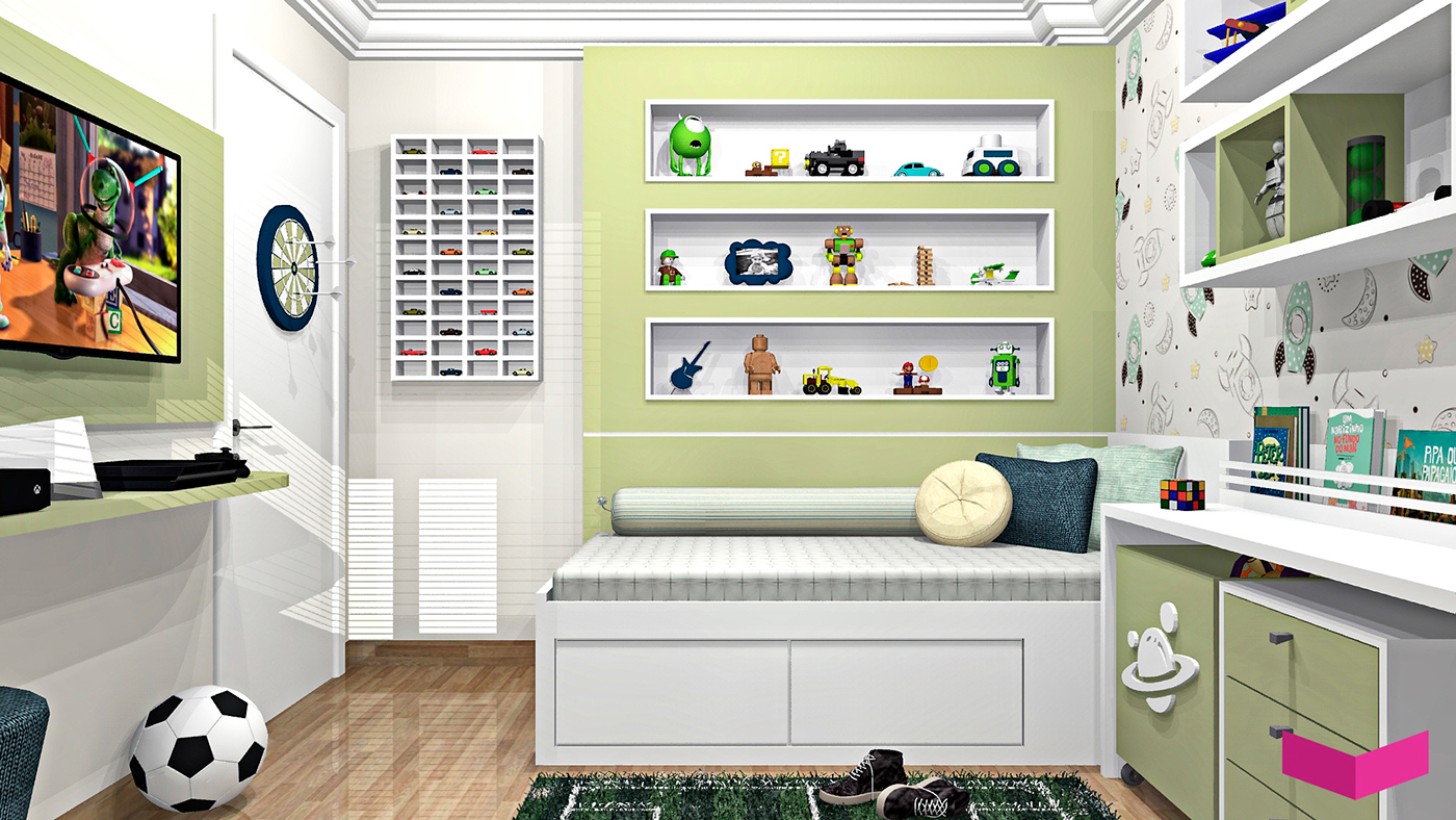 quarto infantil promob RenderUp room bedroom boyroom 3D quarto de menino interior design  CG