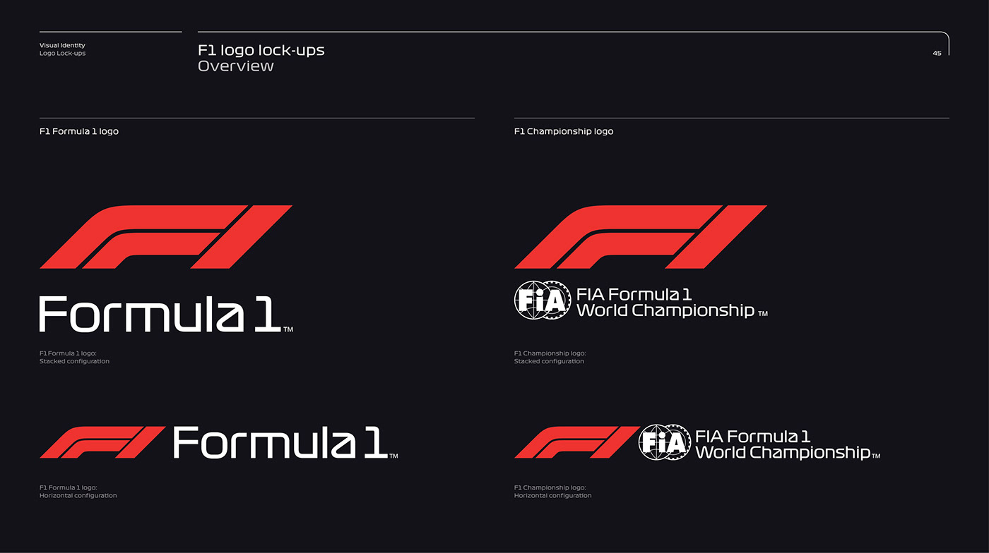 f1 Formula 1 brand identity brand guidelines identity Logo Design visual identity Advertising  car formula one