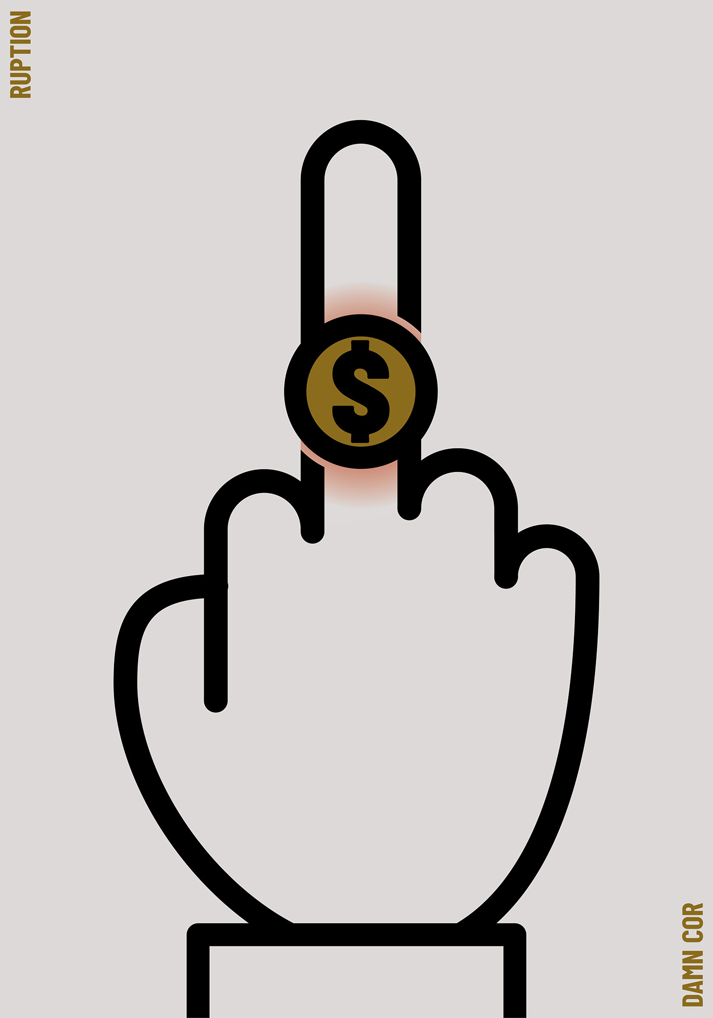 contemporary corruption dollar gesture graphic design  Icon ILLUSTRATION  poster poster art sarkanylatvany