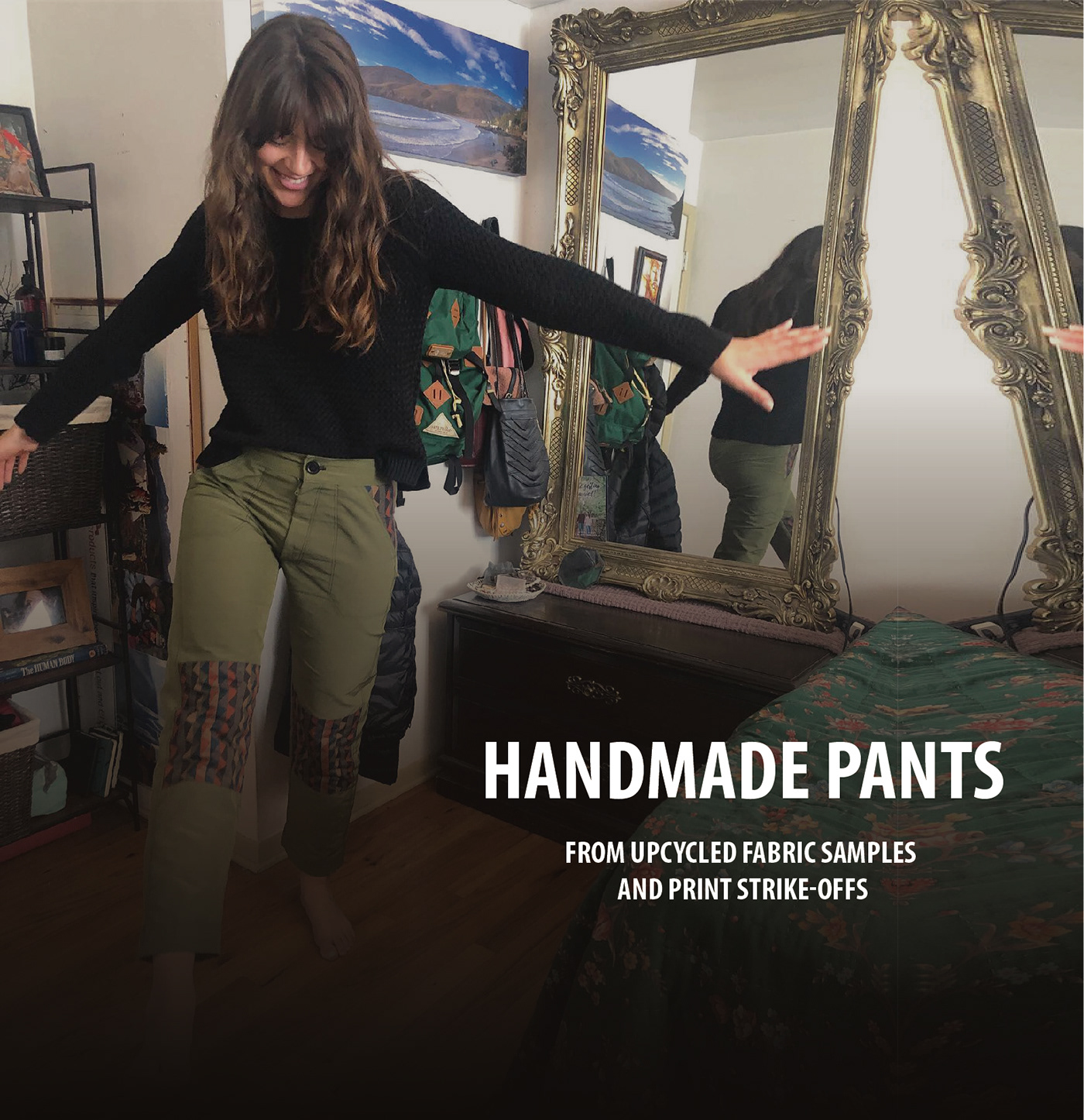 apparel Drafting handmade handsewn making pants pattern print sewing upcycle