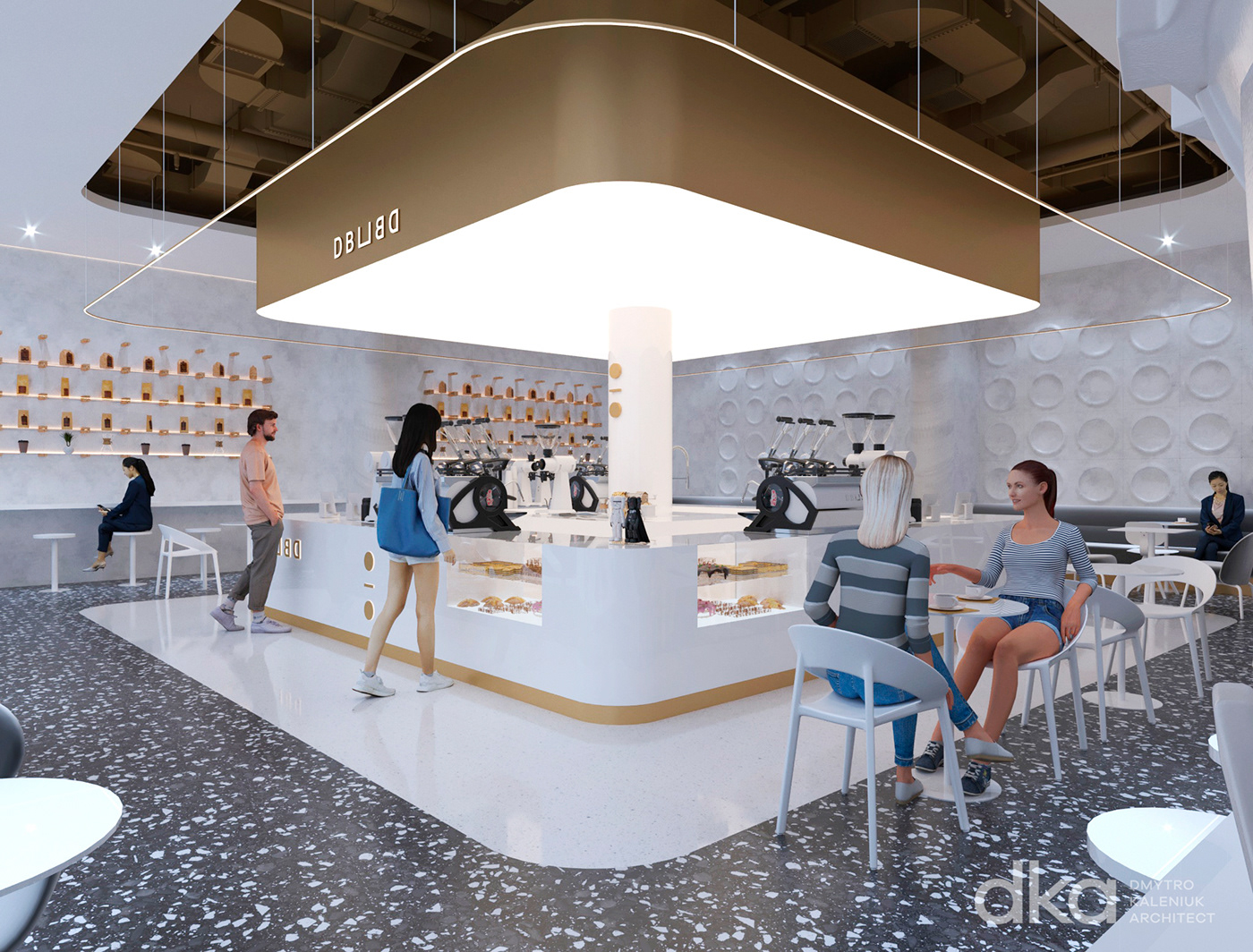Coffee dubai Project shop architecture interior design  modern visualization archviz restaurant