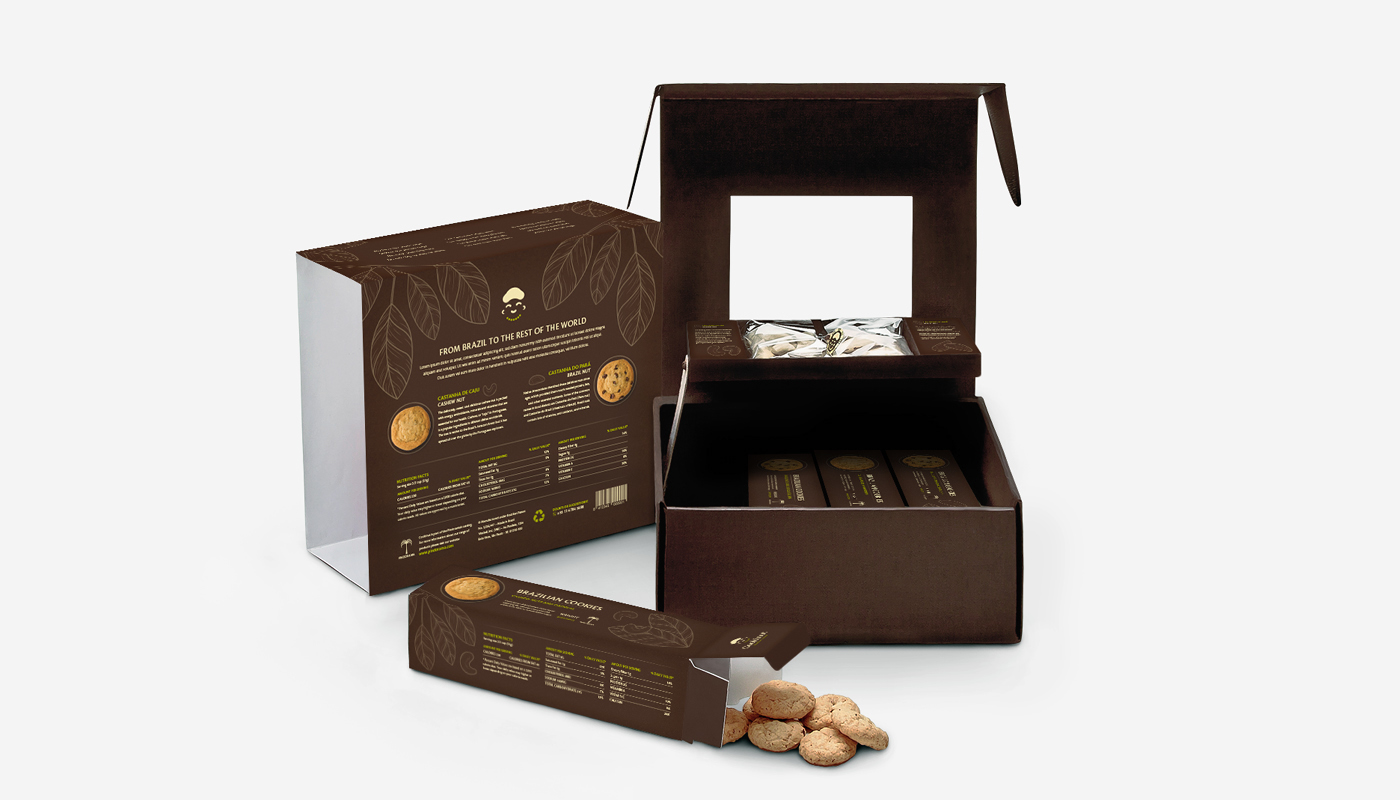 Packaging design nuts cookies biscuit cashew bahian Brazil