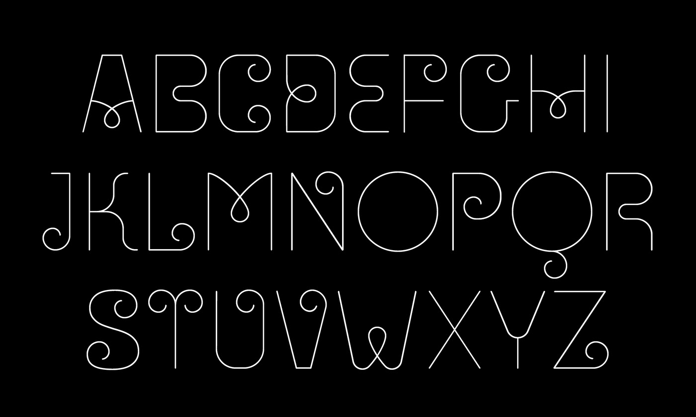 Spiral Typeface font type swirl cute elegant design graphic