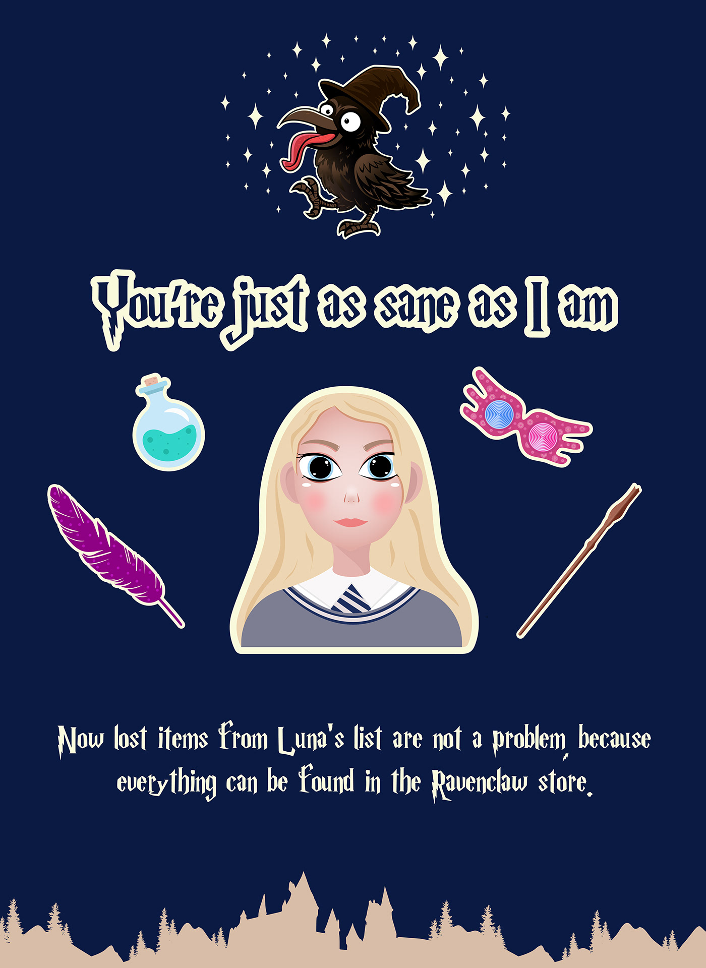 harry potter Hogwarts Digital Art  ILLUSTRATION  Character design  adobe illustrator vector digital illustration art stickers
