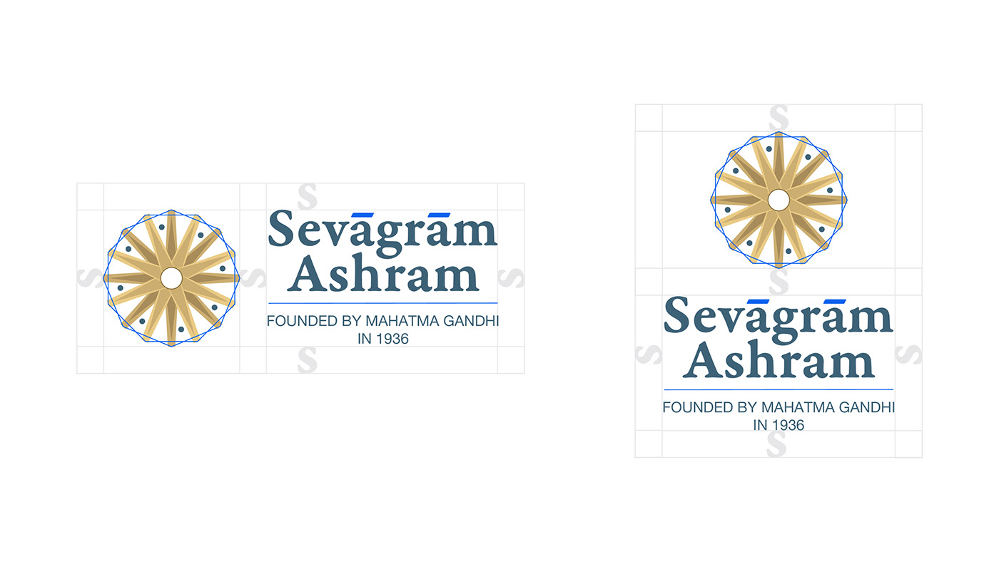 gandhi India Global Ashram spiritual logo design graphic design  identity visual design