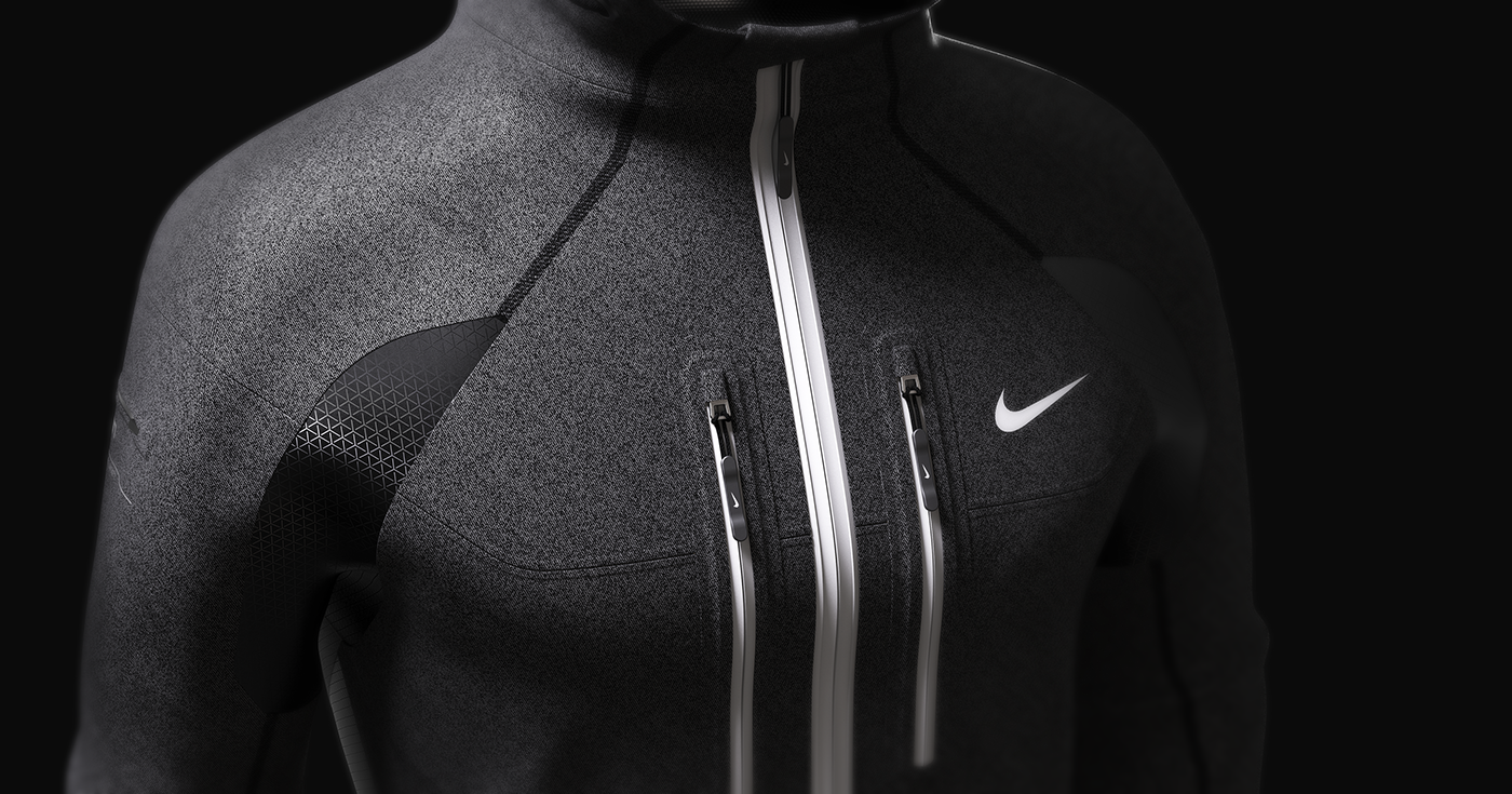 jacket Nike apparel Fashion  product design  industrial design  personal project battery tech textile