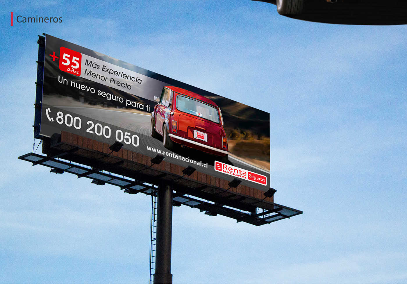 +55 años campaña publicitaria diseño gráfico MINI Cooper Austin Mini Renta Nacional