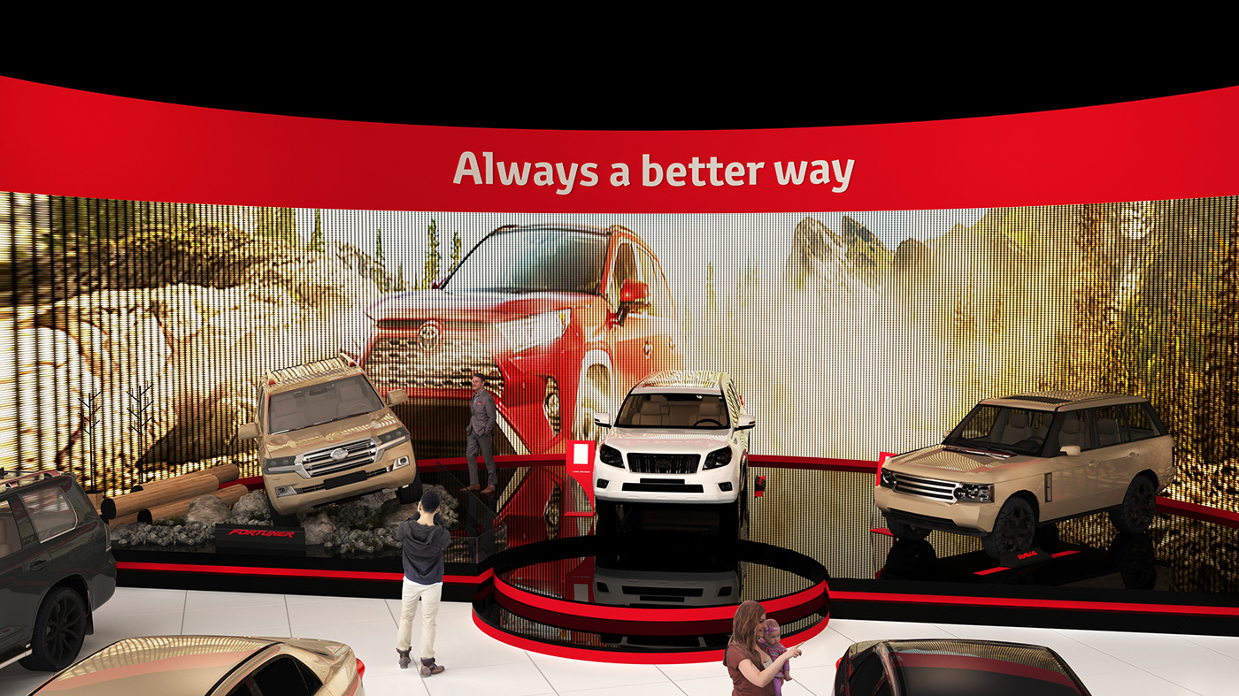 Advertising  booth Cars design toyota