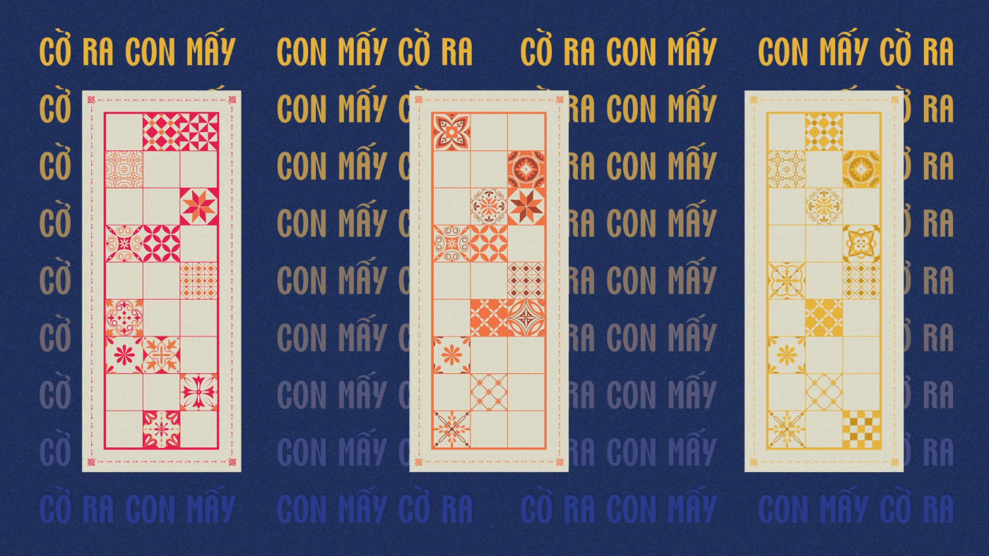 bingo boardgame branding  cement tiles culture gạch bông lô tô Packaging vietnam vietnamese