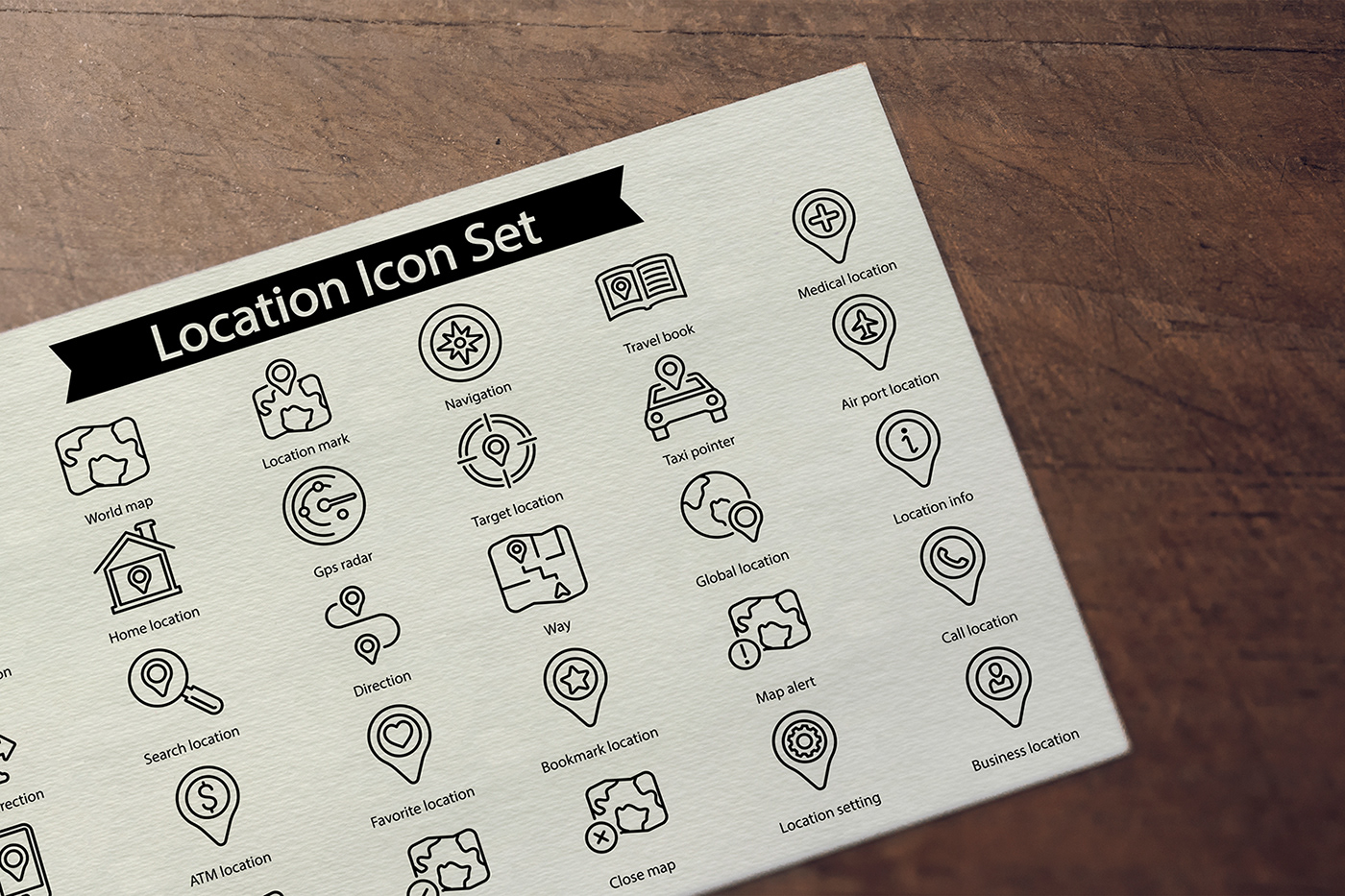 derection Graphics Icon Set group icon set icon set line icon set location map map pin Vector Icon Set