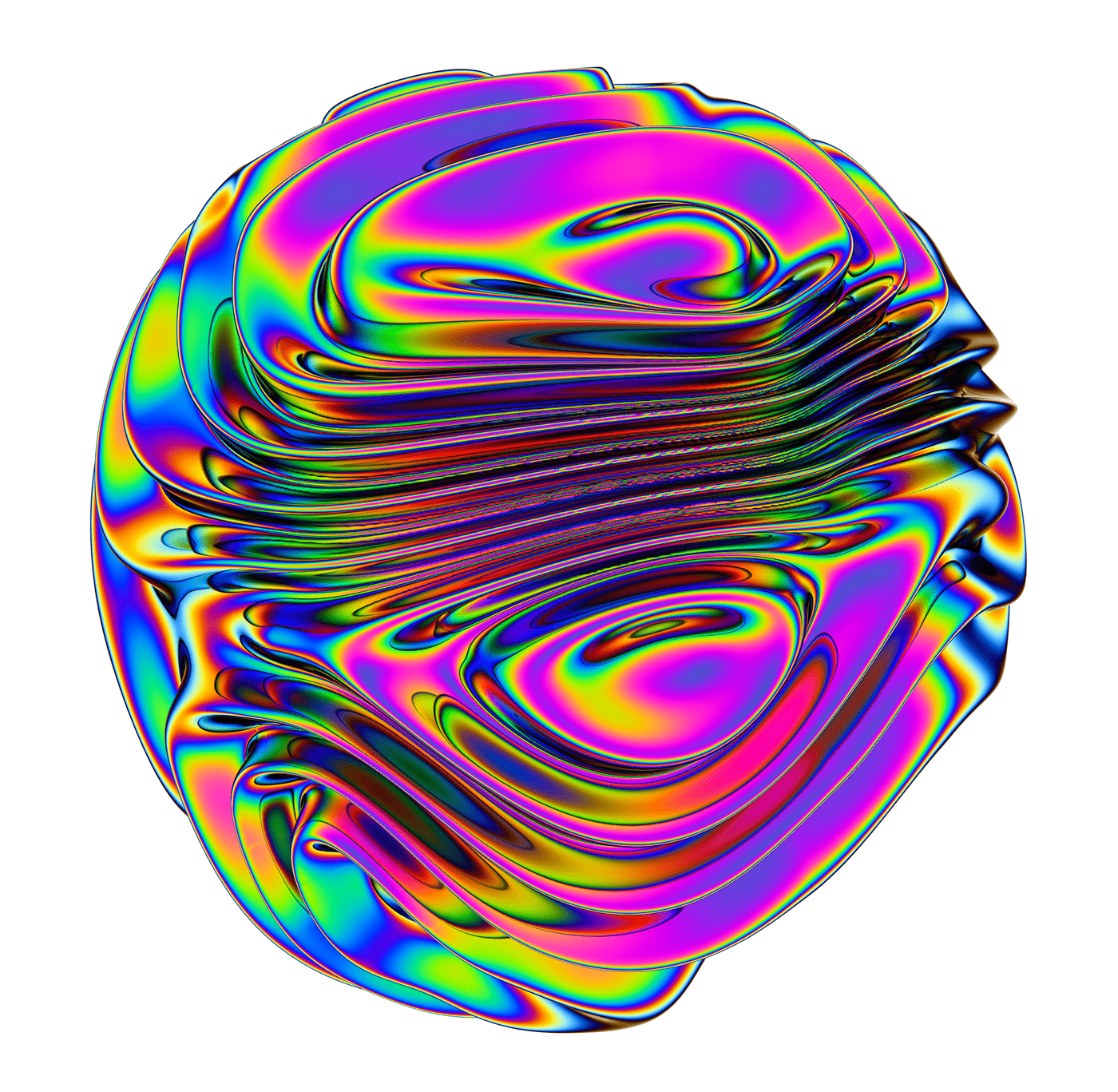 80s 90s art cool Glitch gradient holographic Melt sphere surreal