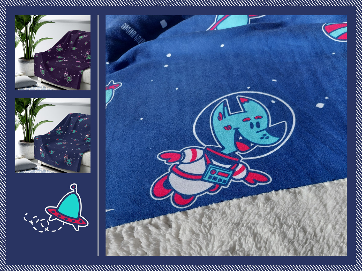 ILLUSTRATION  cartoon color palette product design  Space  Planets astronaut spacedog pattern merchandise