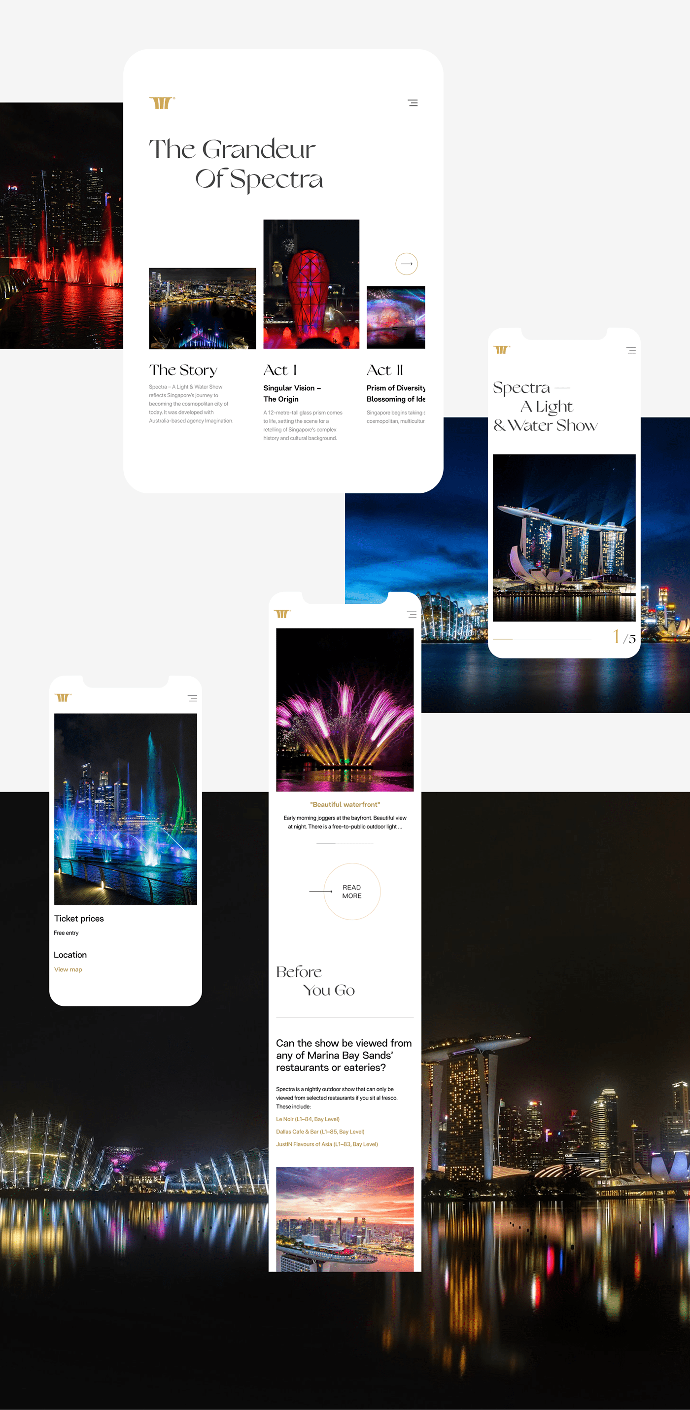 hotel Interaction design  marina bay sands redesign singapore Travel UI/UX Webdesign