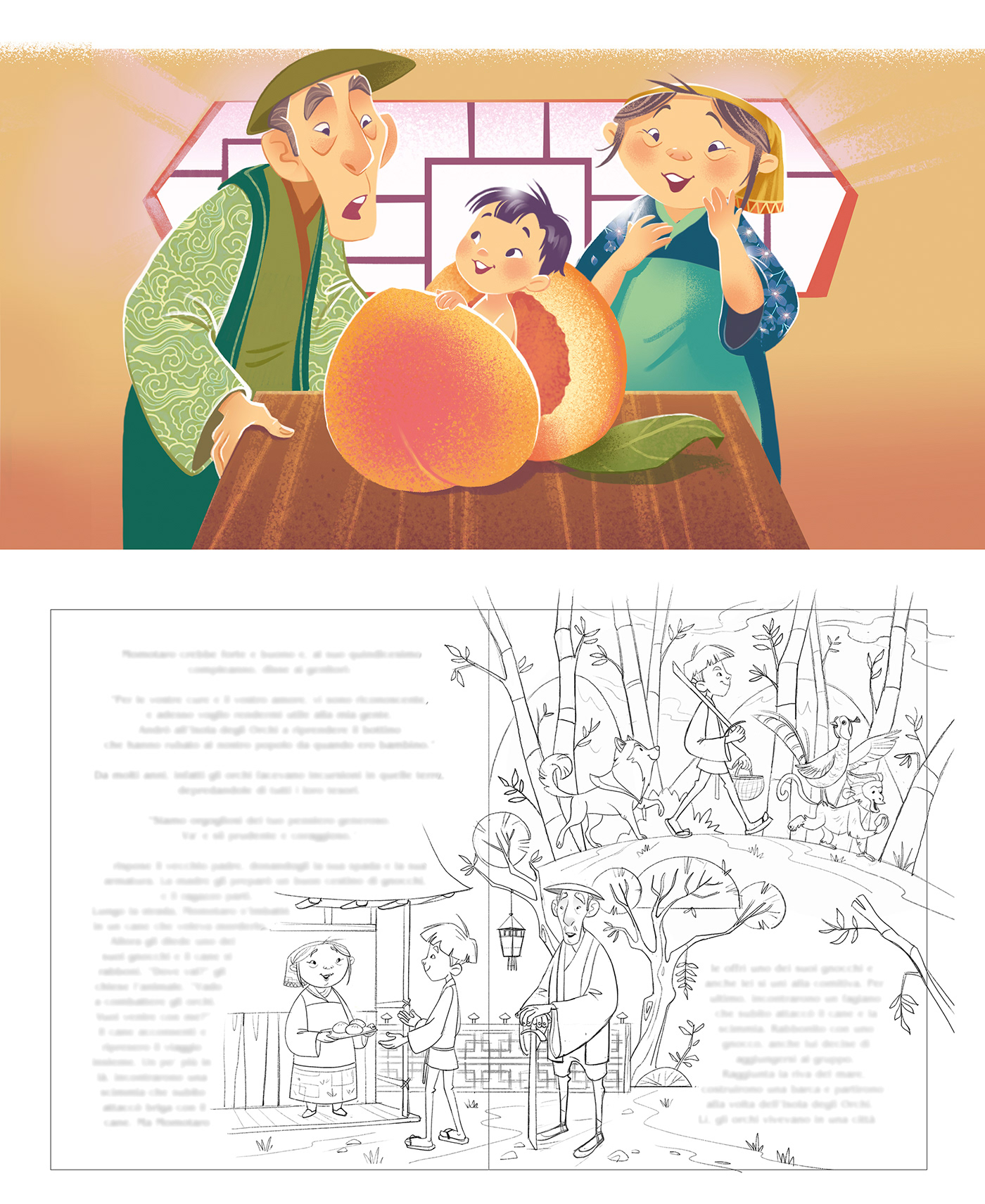 artist artwork Character design  children's book digital illustration Drawing  illustranion Illustrator japan legends painting  
