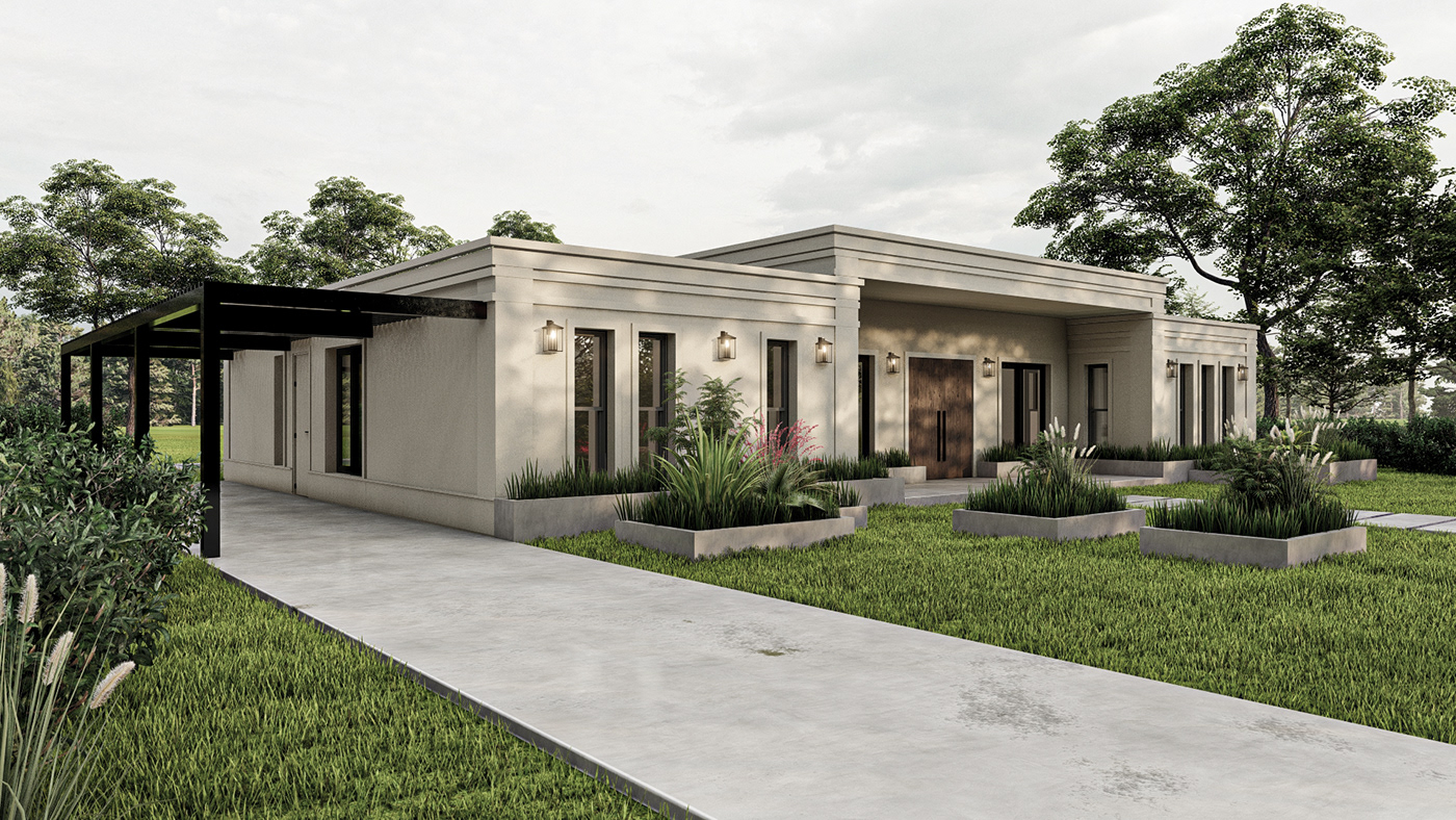 house architecture Classic visualization Render 3D exterior vray modern lumion