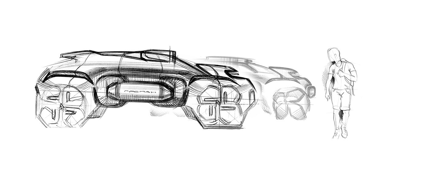 citroen car design Citroen Concept  deign project design Hand Sketches skethes vladimir schitt