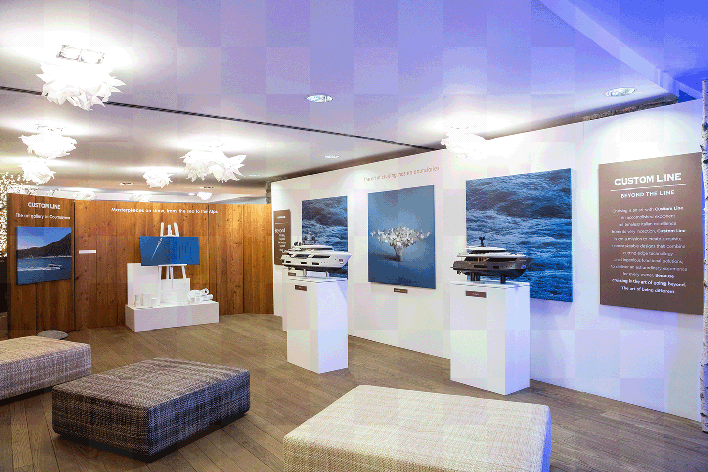 art brand design environmental Exhibition  gallery luxury sculpture sea yacht