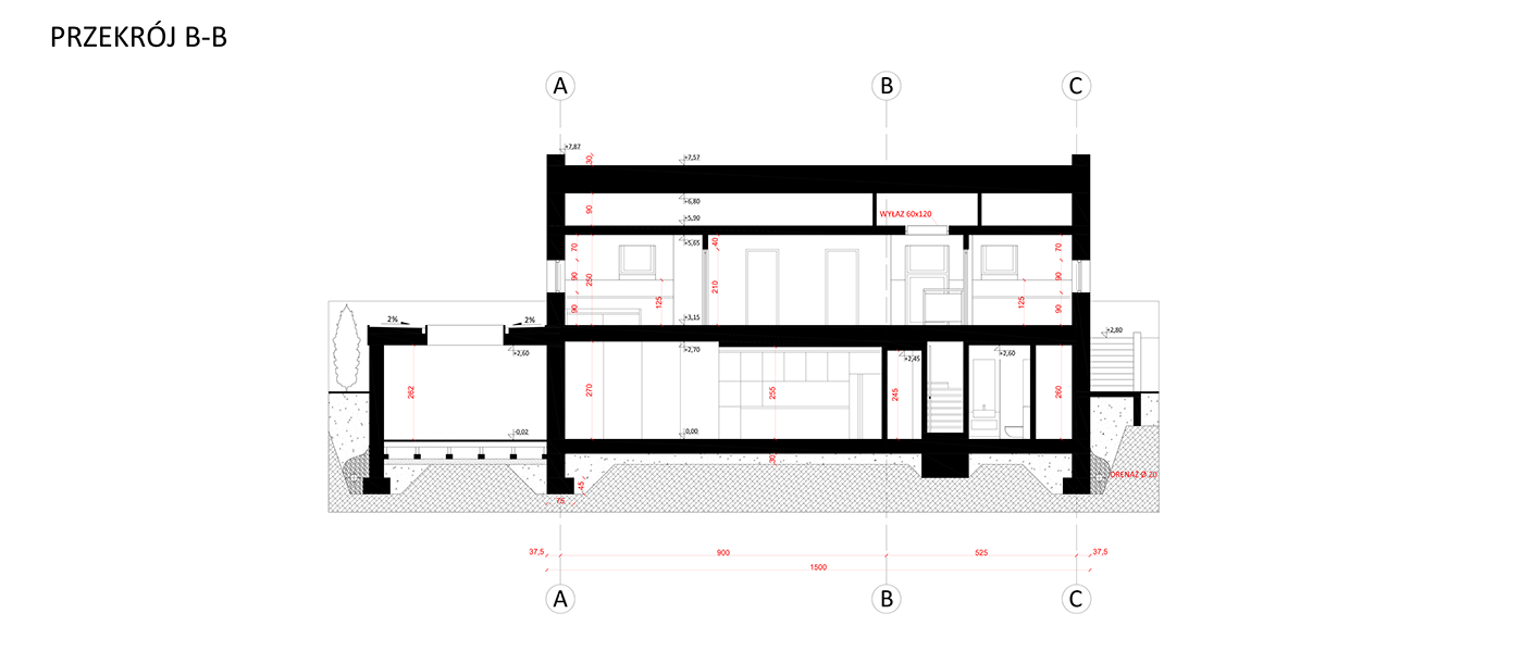 architecture concept design house Plan Project section slope Render viz